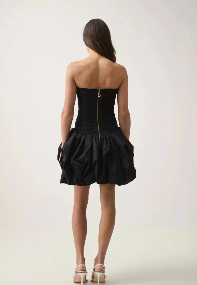 Aje Violette Bubble Hem Mini Dress Black Size 6 - Image 5