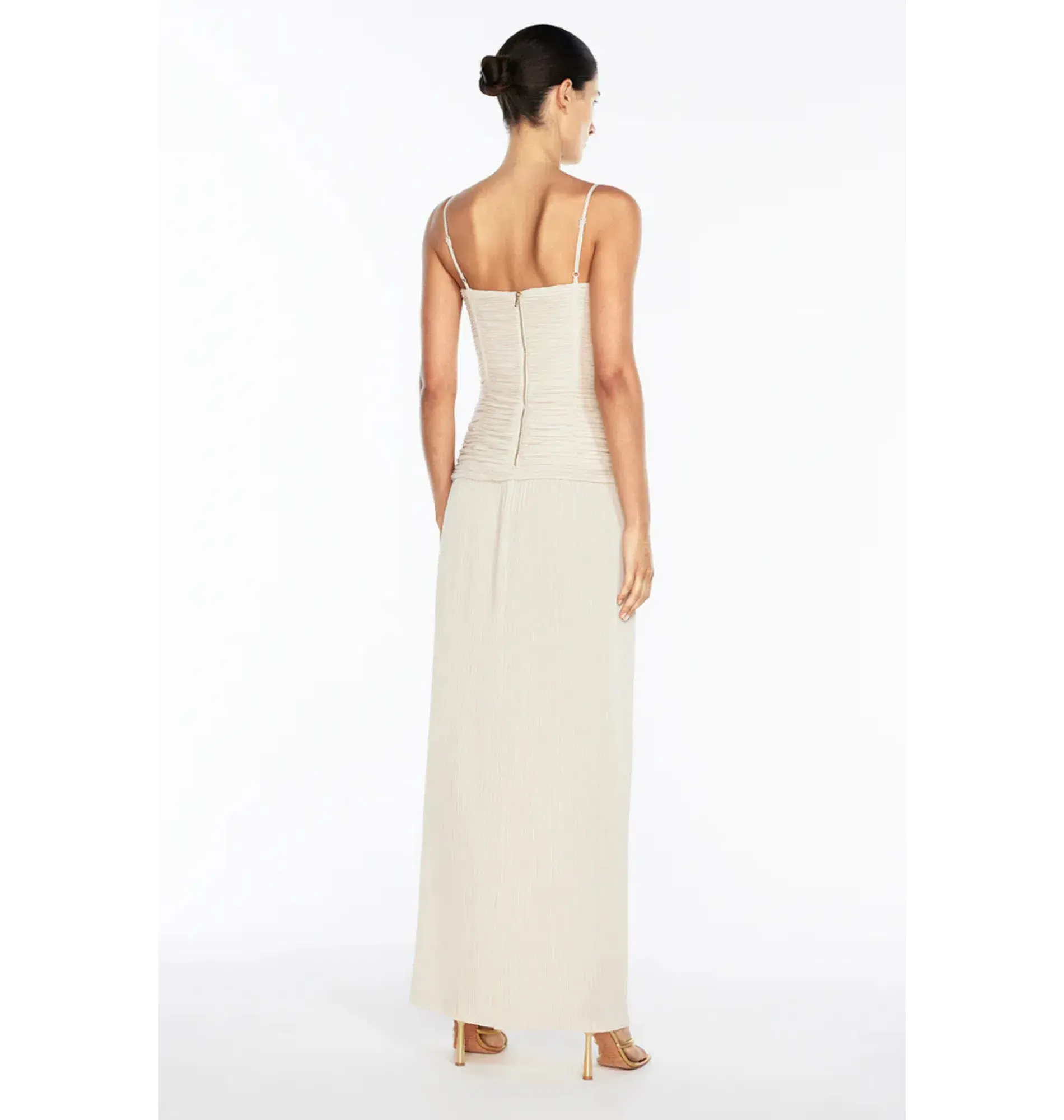 Manning Cartell Double Time Pleat Dress Nougat Size AU 10 - Image 2