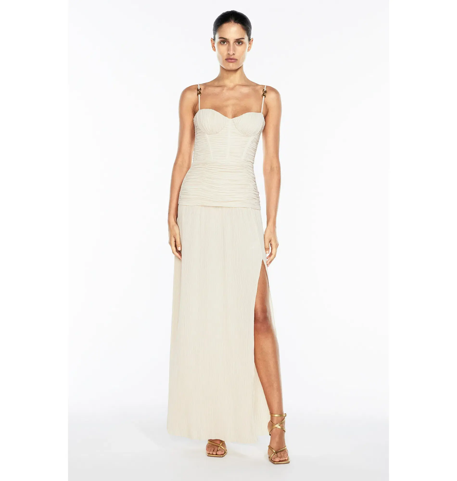Manning Cartell Double Time Pleat Dress Nougat Size AU 10 - Image 1
