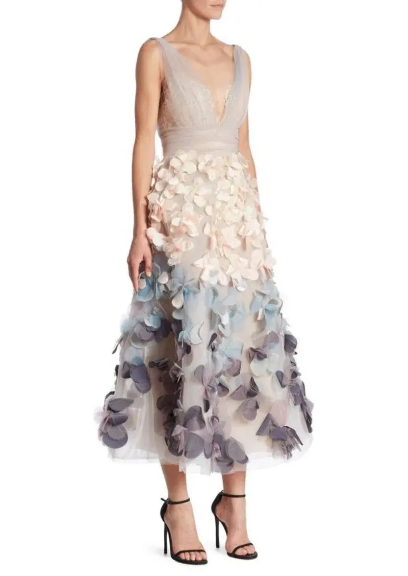 Marchesa Notte Ombre Flutter Dress Multi Size 6 - Image 2