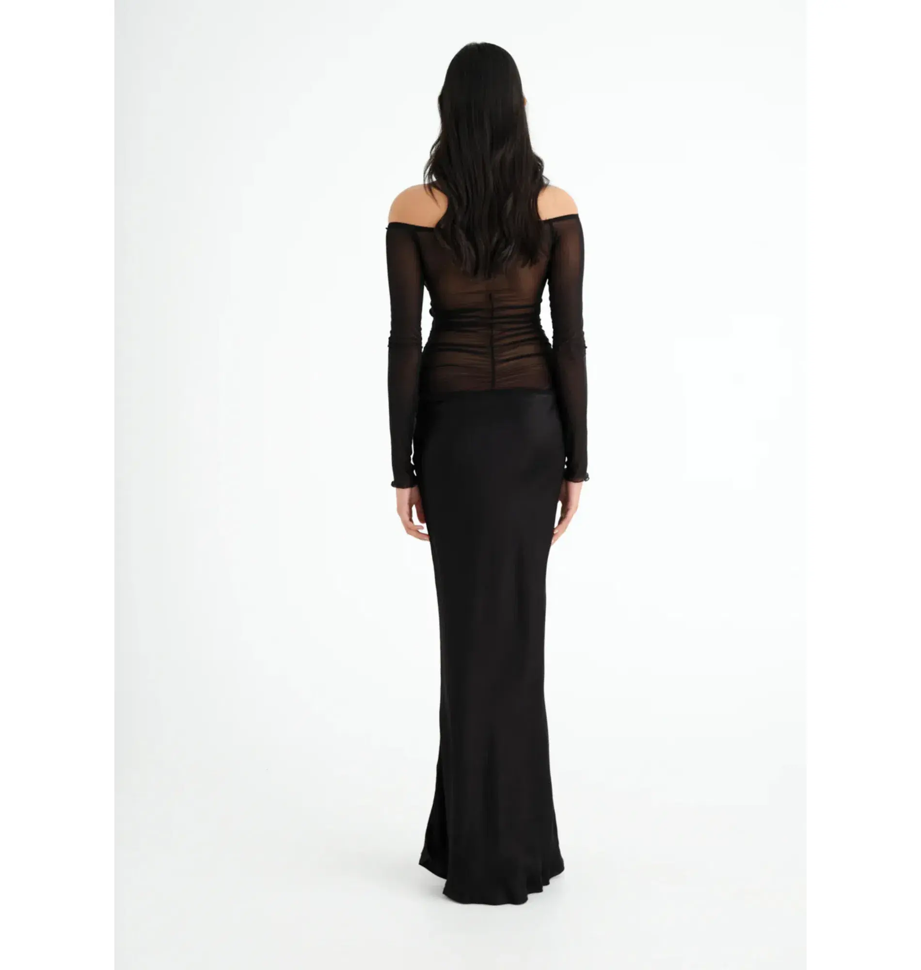 Benni Mayan Long Sleeve Maxi Dress Black Size AU 8 - Image 4
