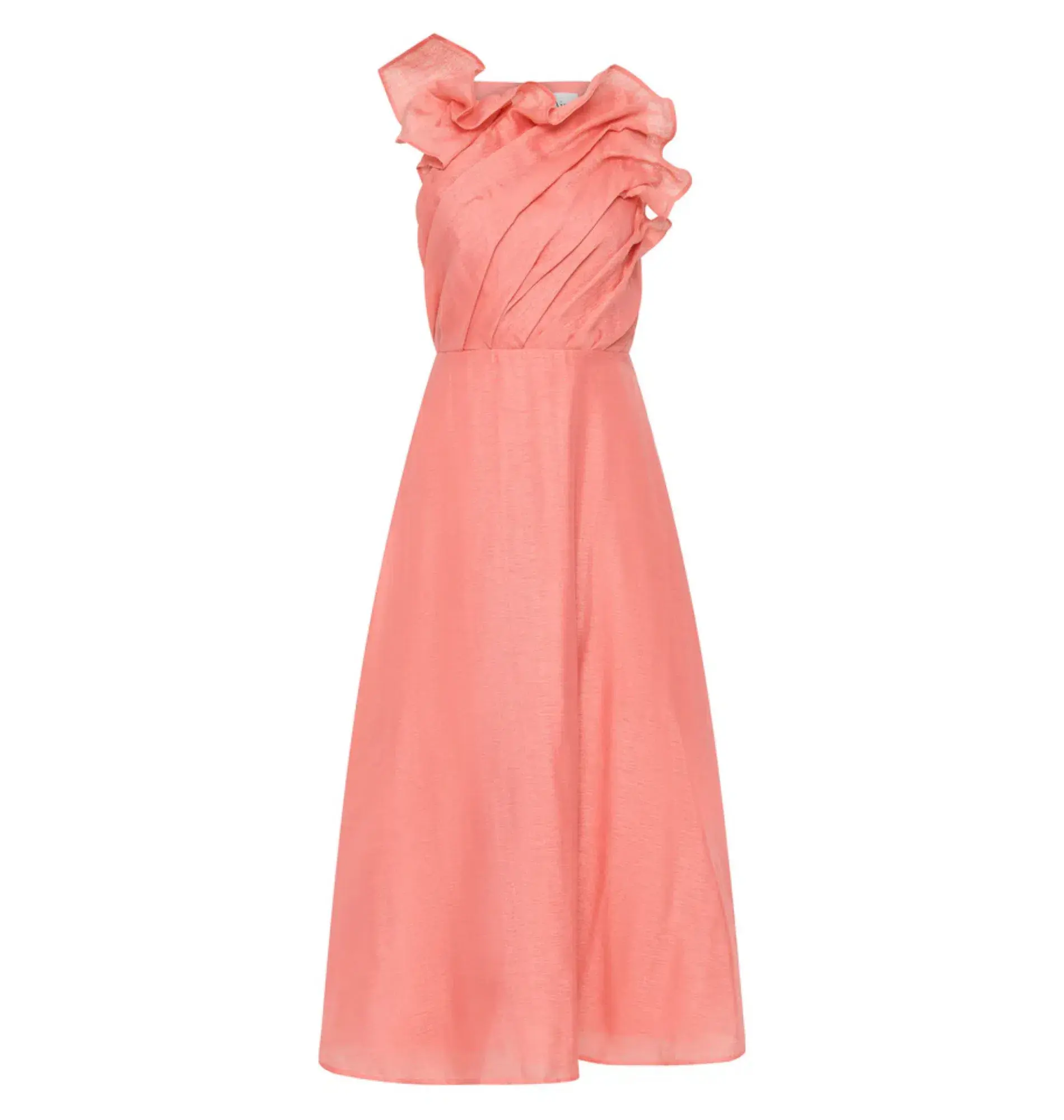 Aje Genesis Midi Dress Washed Coral Size AU 10 - Image 4