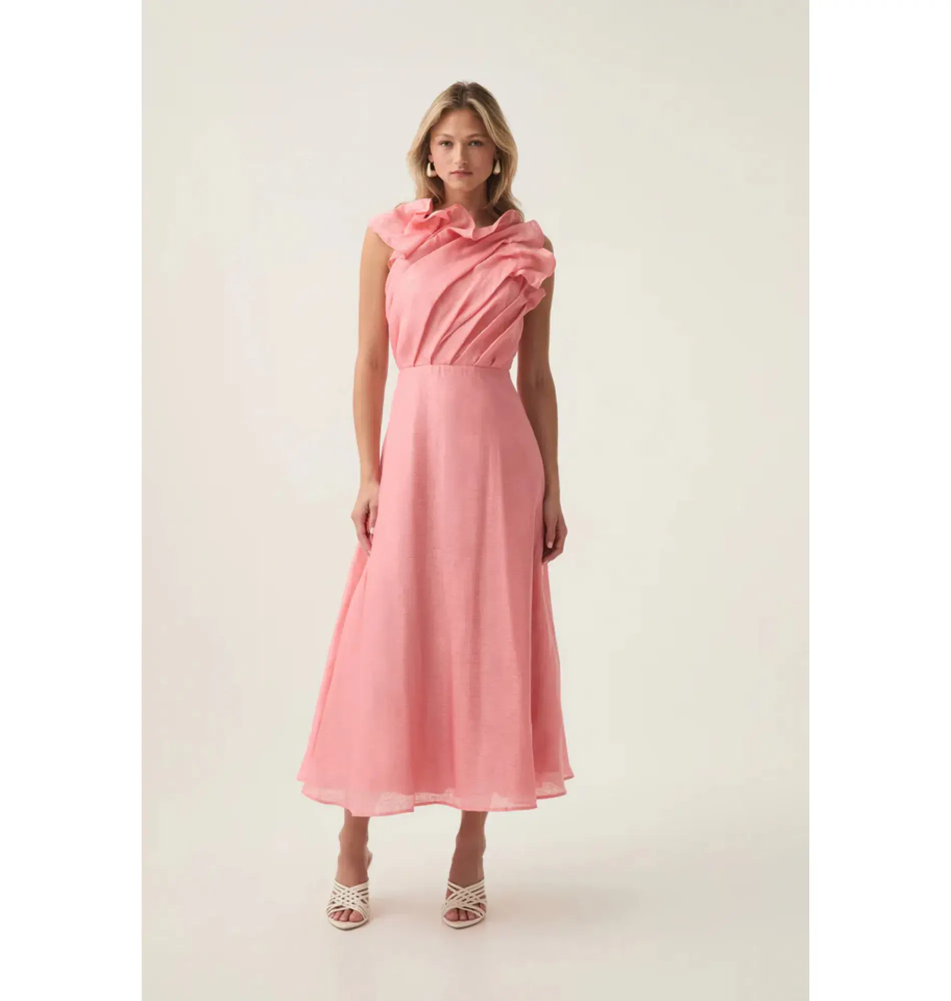 Aje Genesis Midi Dress Washed Coral Size AU 10 - Image 1