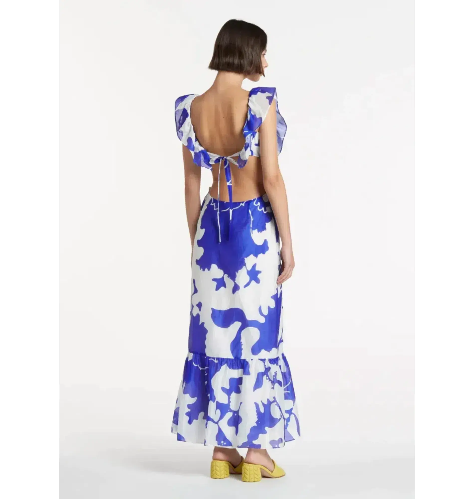 Sir The Label Vivi Frill Dress Merce Abstract Print Size AU 6 - Image 3