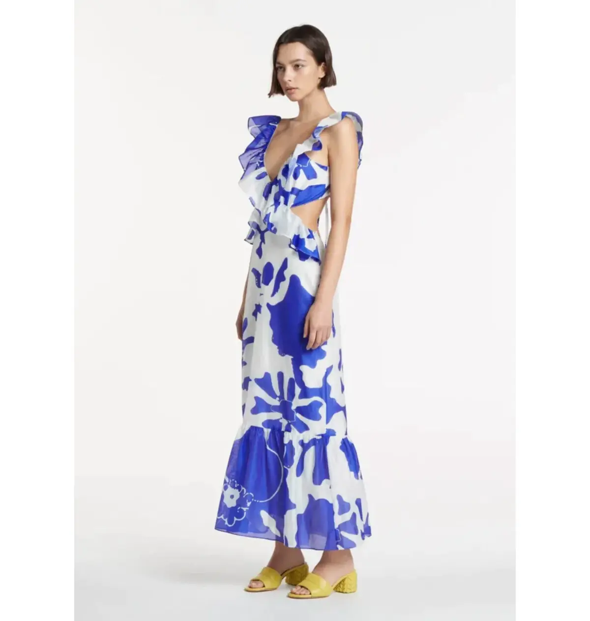 Sir The Label Vivi Frill Dress Merce Abstract Print Size AU 6 - Image 2