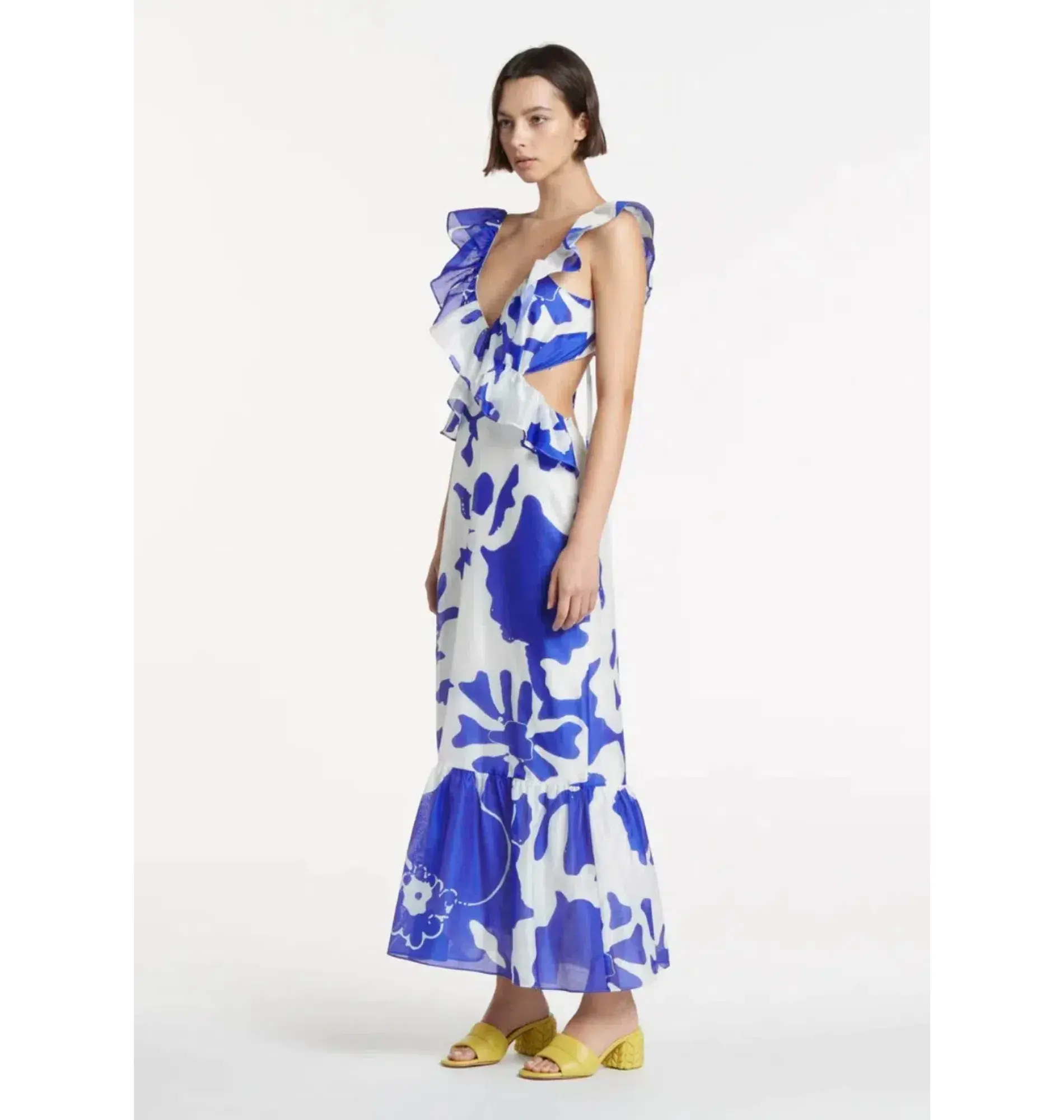 Sir The Label Vivi Frill Dress Merce Abstract Print Size AU 6 - Image 2