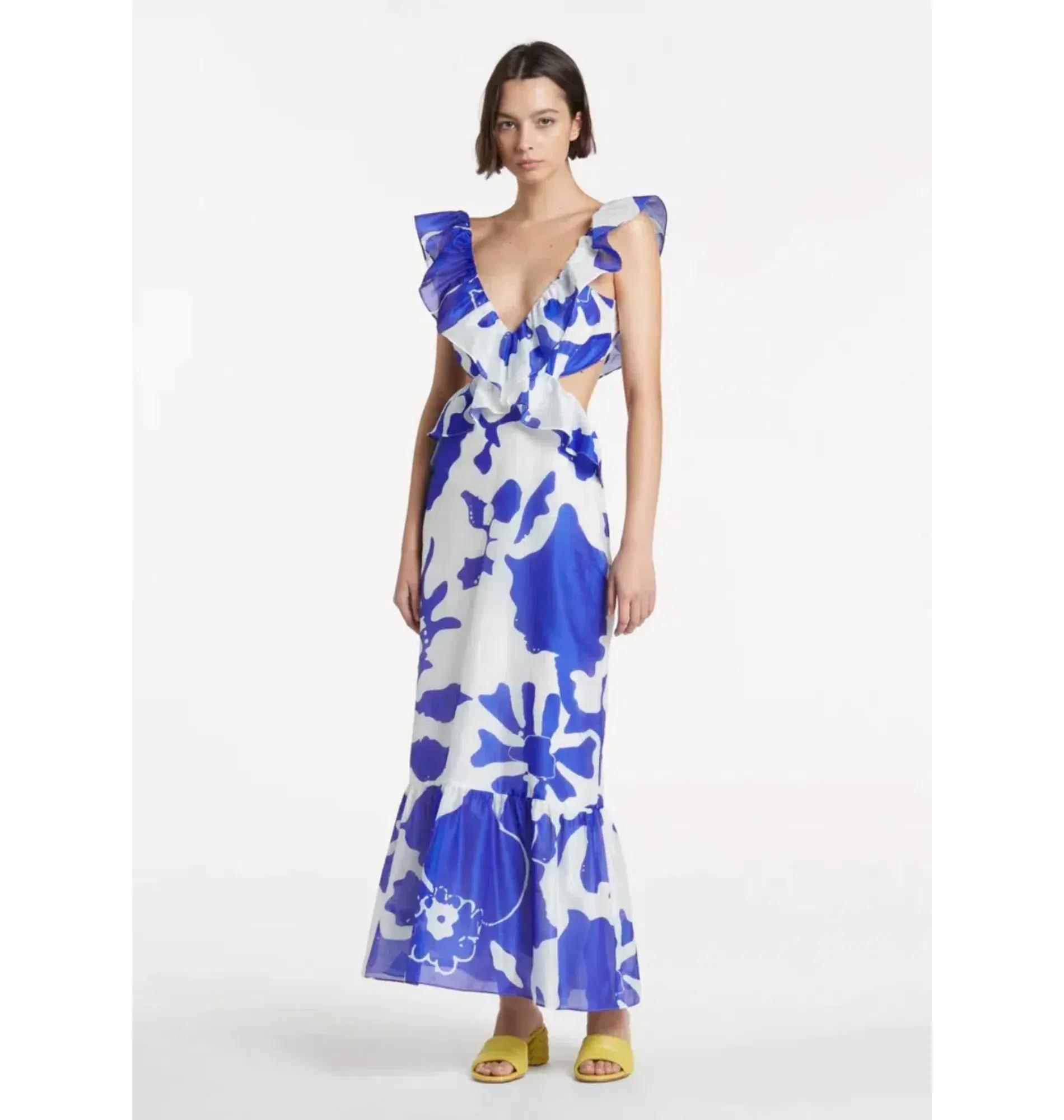 Sir The Label Vivi Frill Dress Merce Abstract Print Size AU 6 - Image 1
