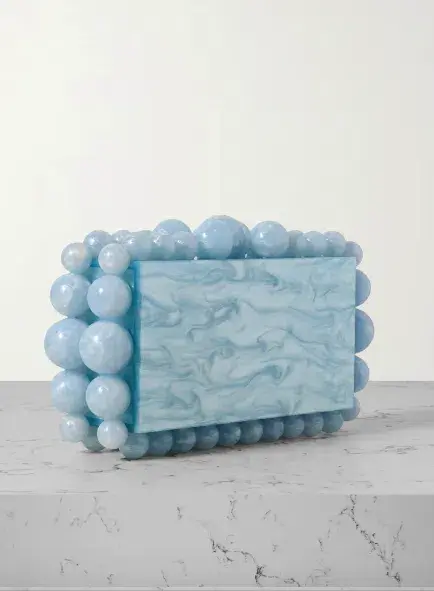 Cult Gaia Eos Beaded Marbled Acrylic Clutch Hydrangea   - Image 3