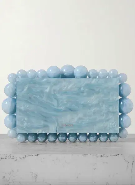 Cult Gaia Eos Beaded Marbled Acrylic Clutch Hydrangea   - Image 2