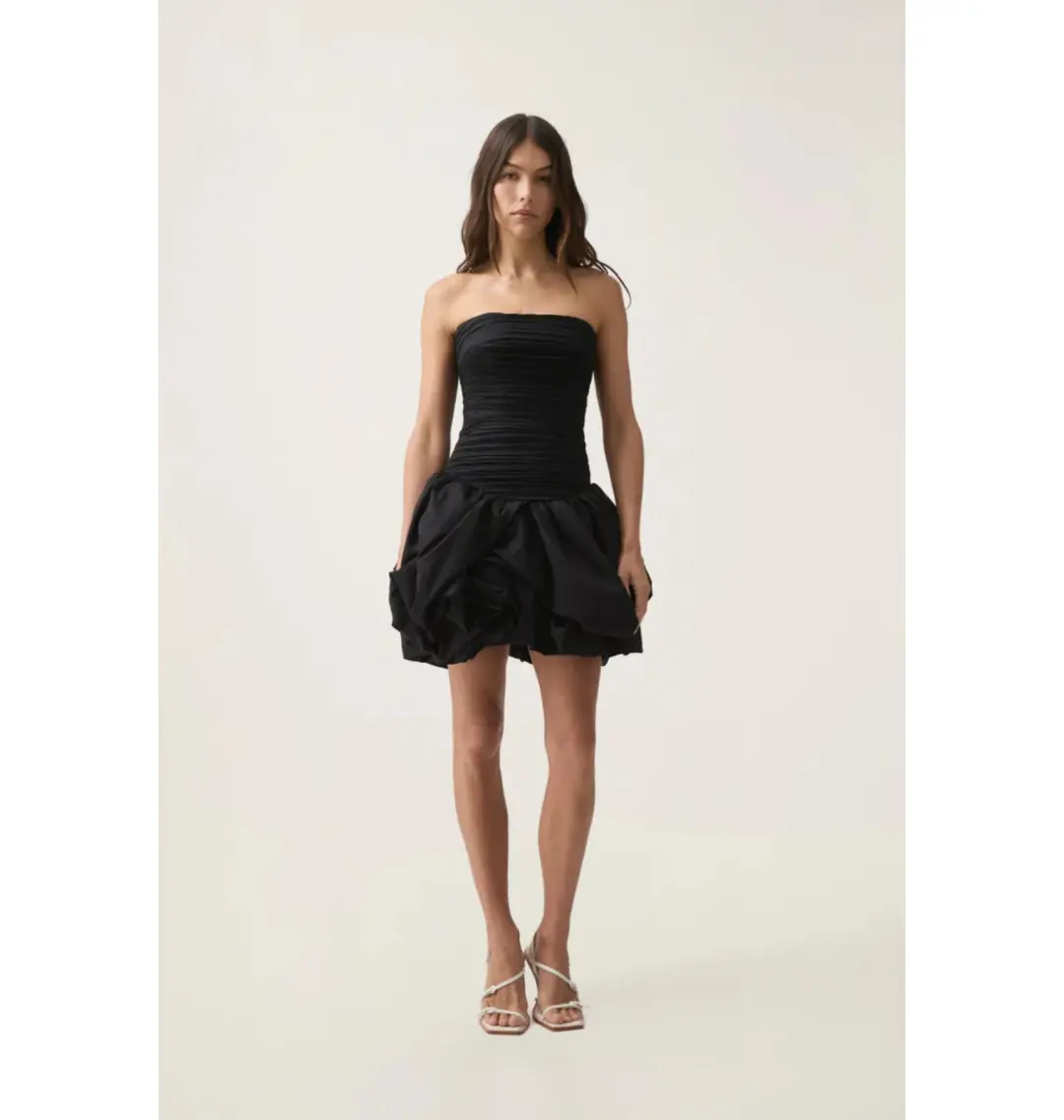 Aje Violette Bubble Hem Mini Dress in Black Size AU 8 for rent on The Volte - main image