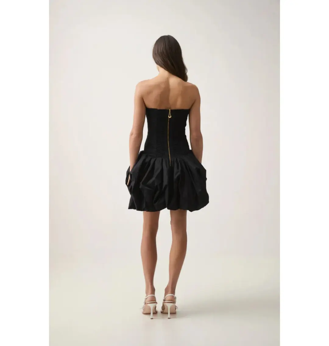 Aje Violette Bubble Hem Mini Dress in Black Size AU 8 for rent on The Volte - main image