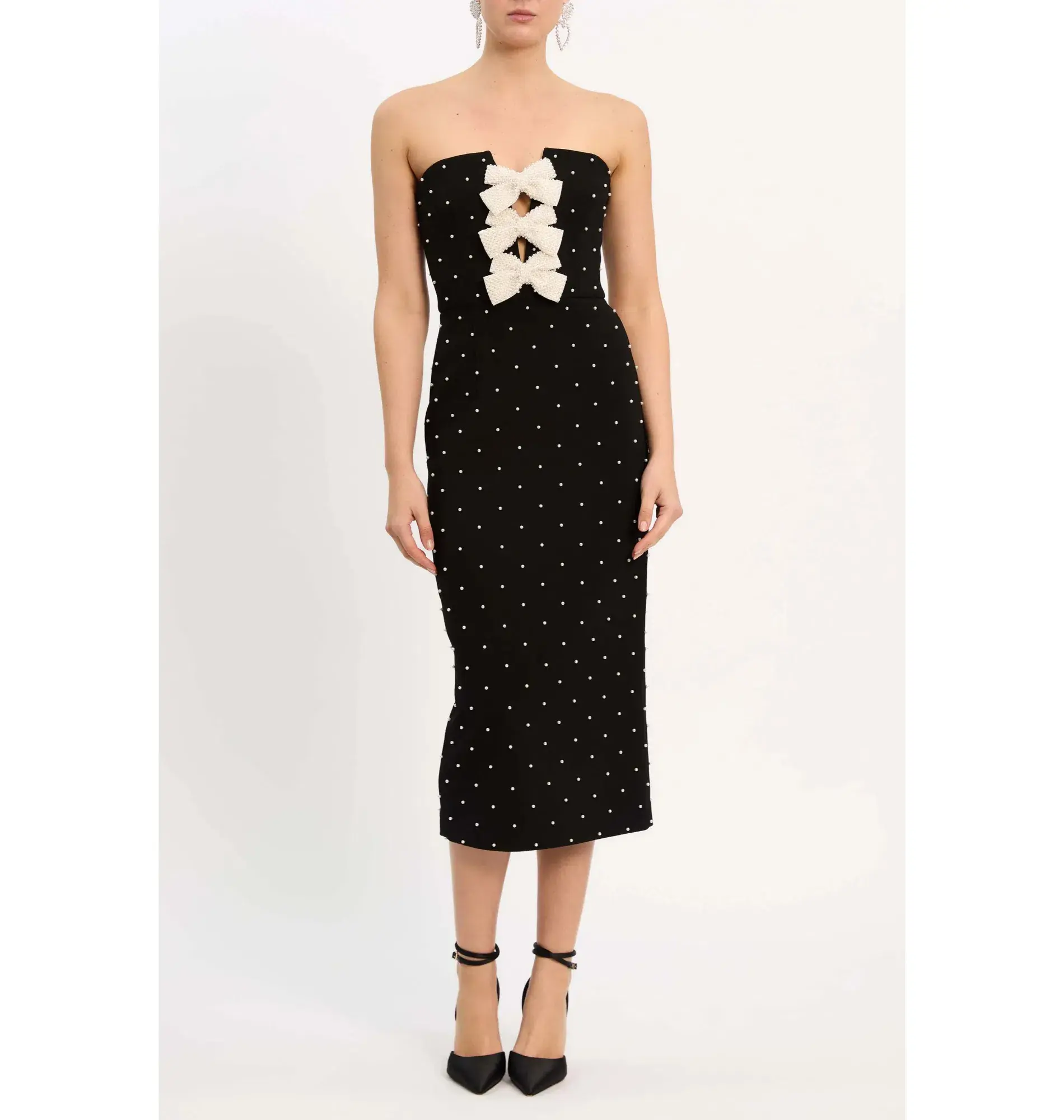 Rebecca Vallance Veronica Midi Dress in Black Size AU 10  - Image 1