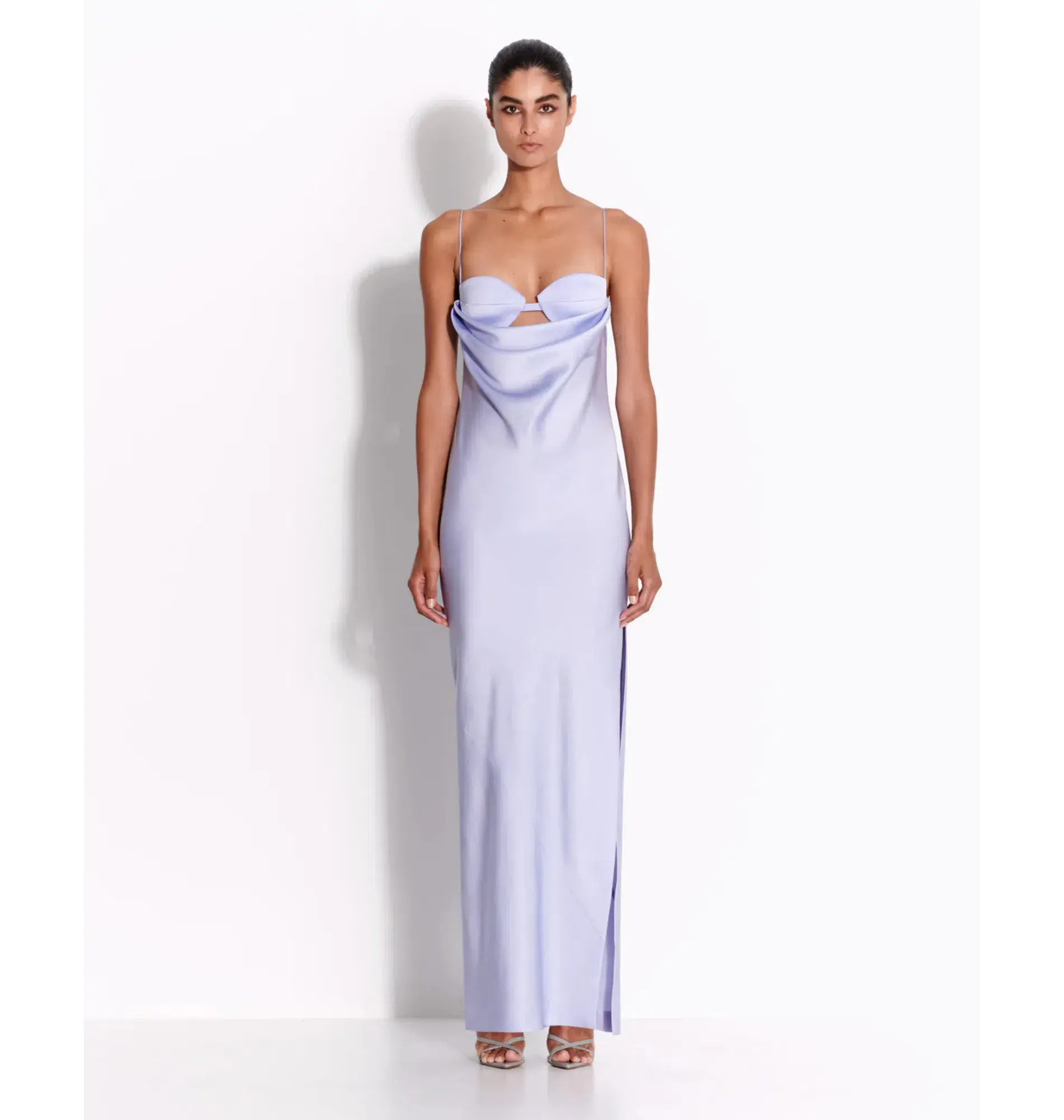 Alex Perry Drape Cut Out Column Dress Frost Size AU 10  - Image 1