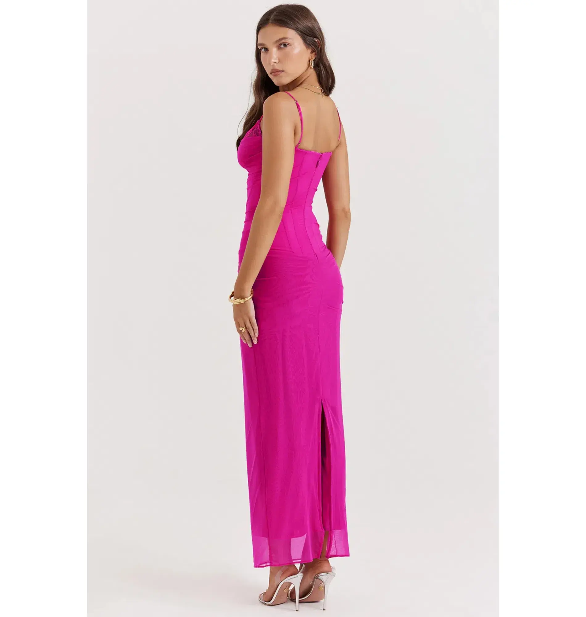 House of CB Oliviera Nalini Maxi Dress Fuchsia Size XS / AU 6 - Image 3