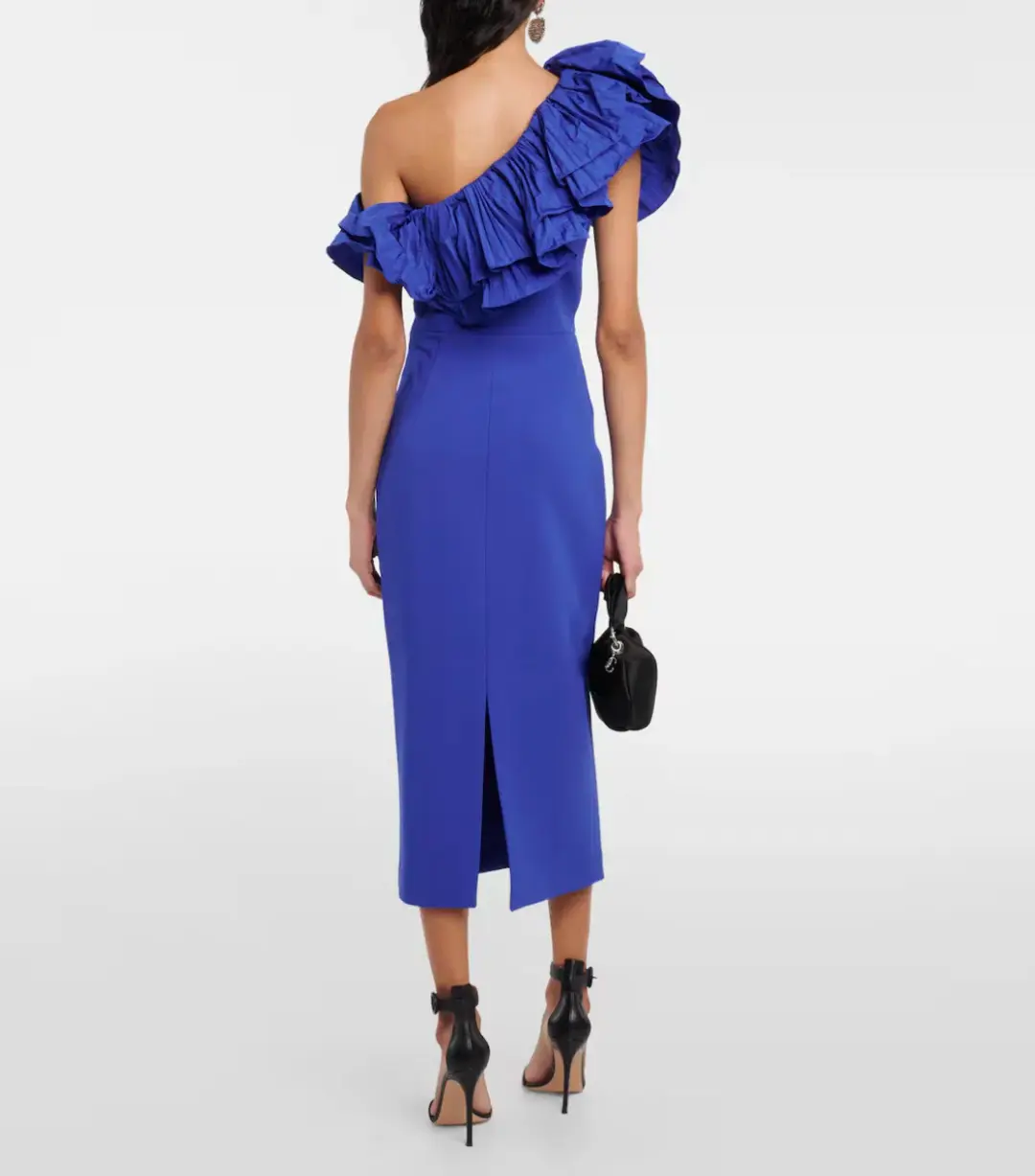 Rebecca Vallance Cora One Shoulder Midi dress Blue Size AU 8 for rent on The Volte - main image