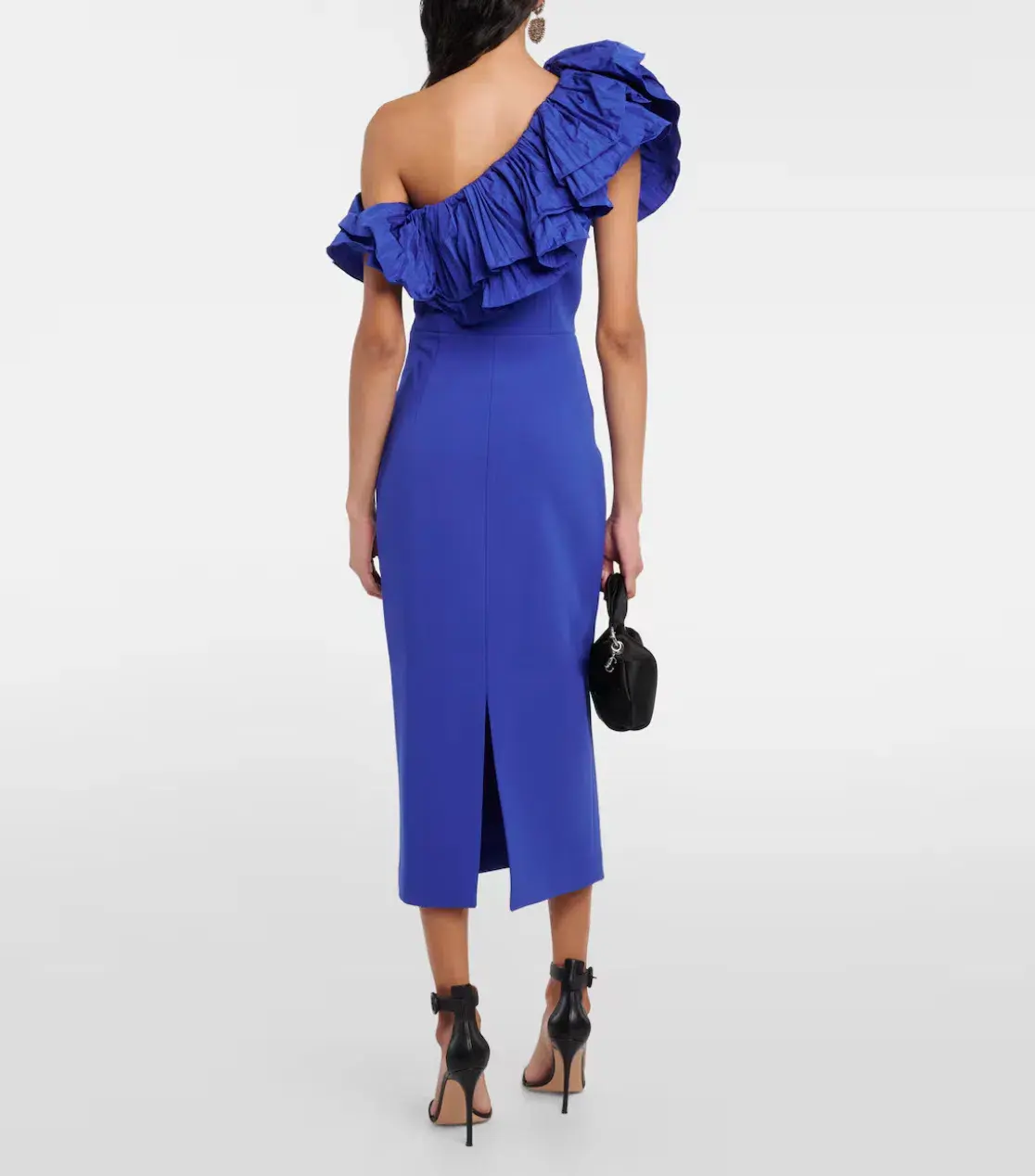 Rebecca Vallance Cora One Shoulder Midi dress Blue Size AU 8 - Image 3