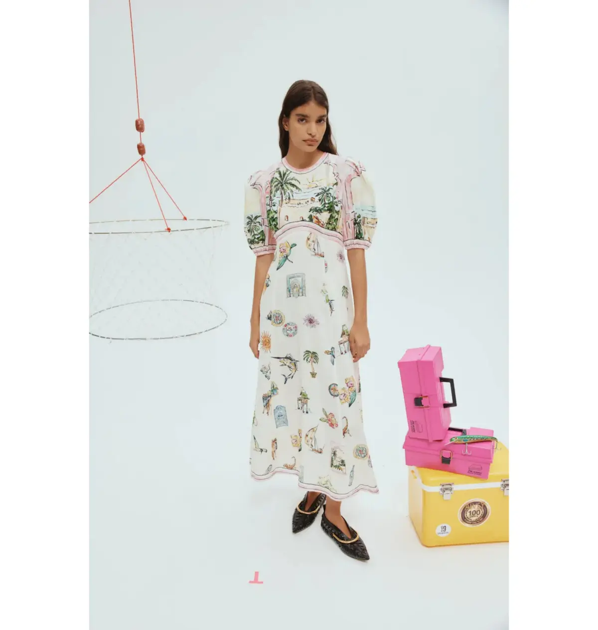 Alemais Sunset Midi Dress Multi Size AU 12 - Image 1