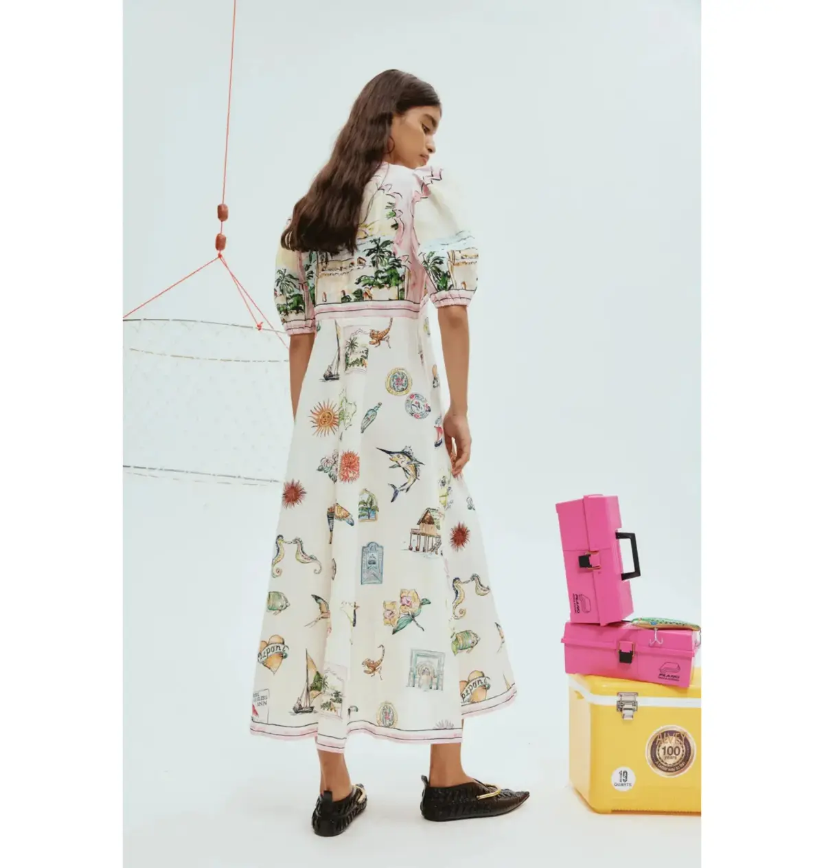 Alemais Sunset Midi Dress Multi Size AU 12 - Image 2