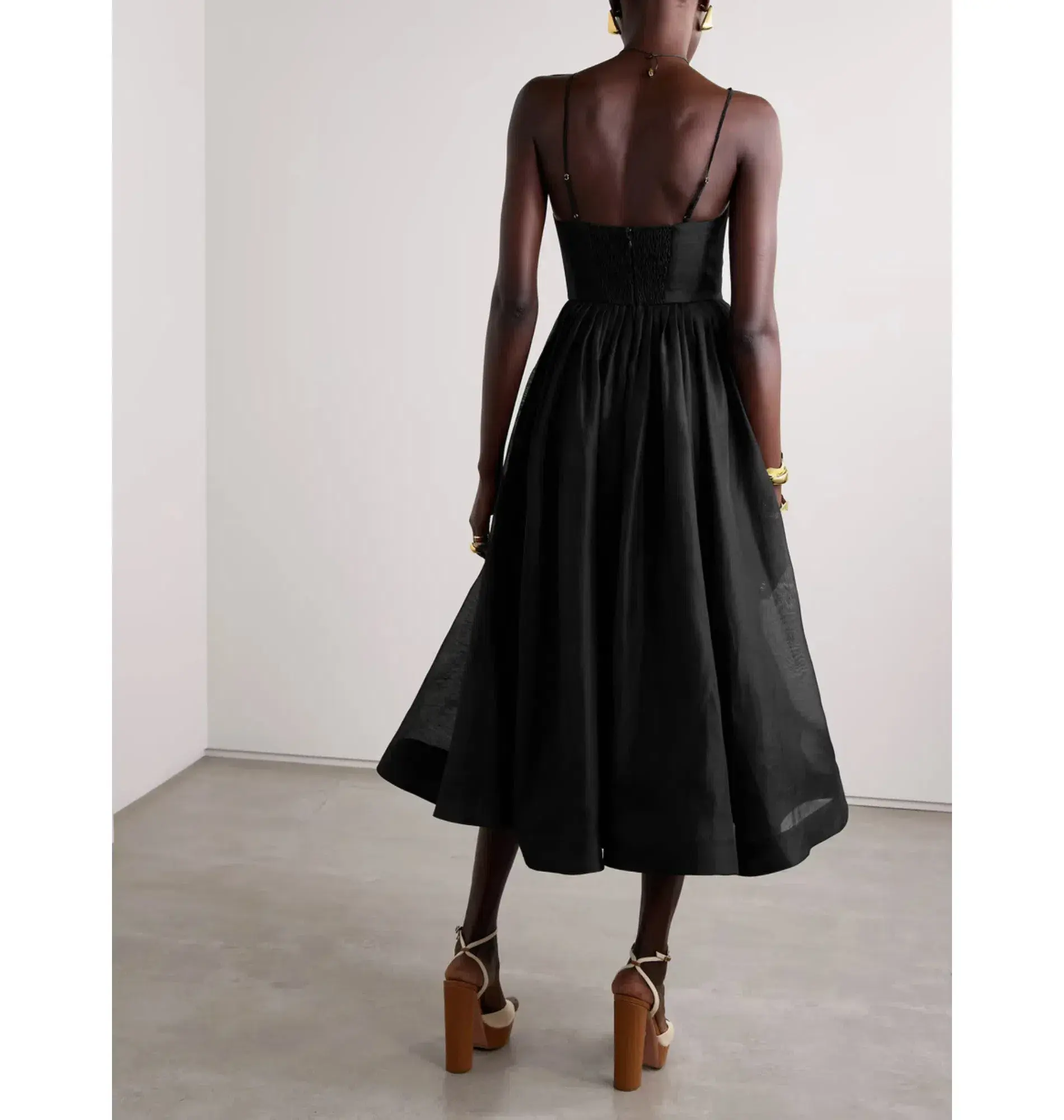 Zimmermann Illustration V Neck Midi Dress in Black Size 0 / AU 8 - Image 2