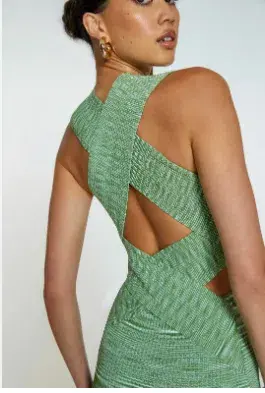 By Johnny Leora Latice Knit Midi Dress Green Size 8 - Image 2