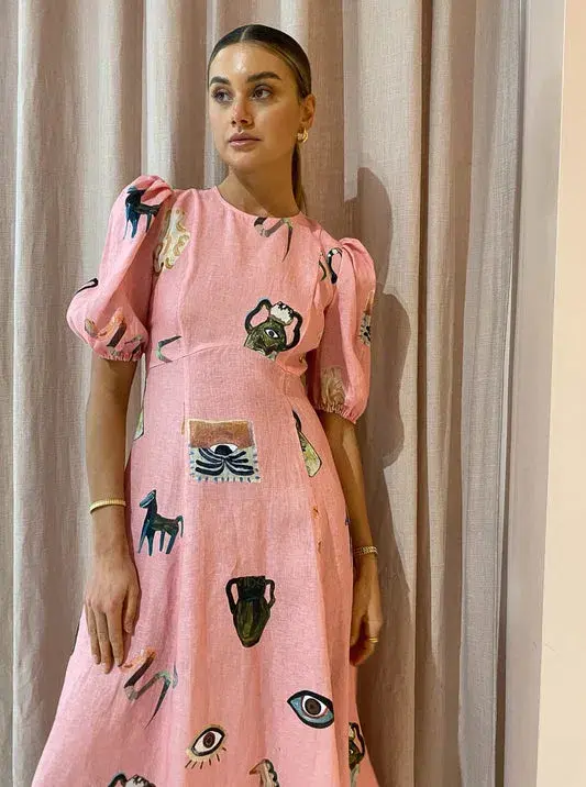 Alemais Cleo Midi Dress in Pink Size AU 12 - Image 3
