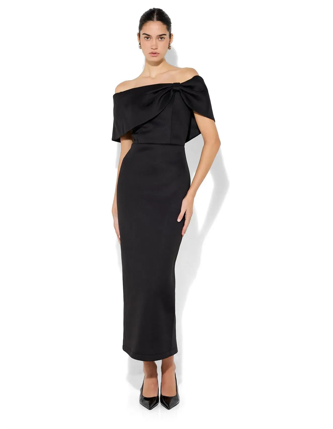 Montique Finlay Off Shoulder Cocktail Dress Black Size 16 - Image 1