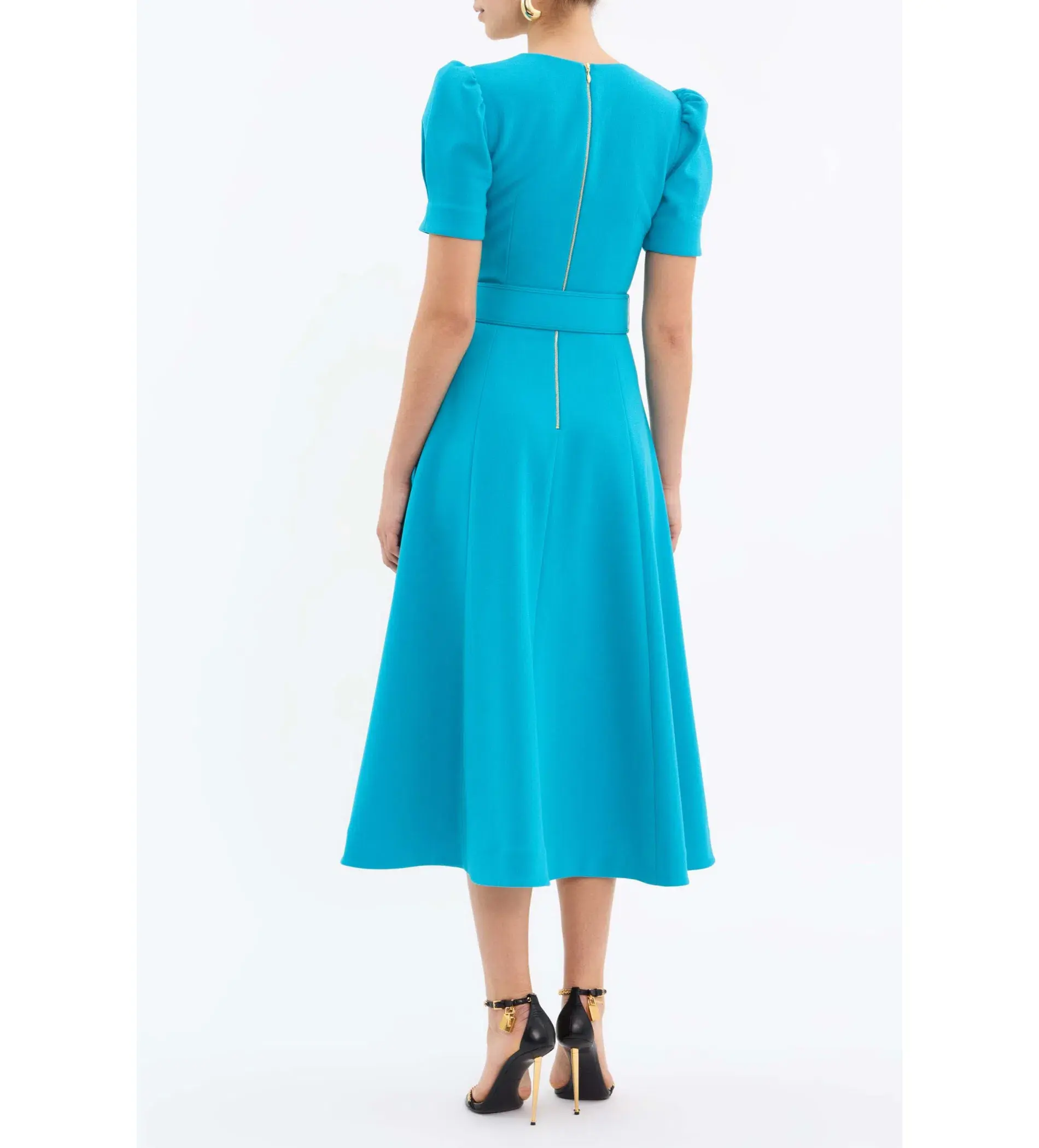 Rebecca Vallance Ella Short Sleeve Midi Dress Blue Size 10  - Image 2