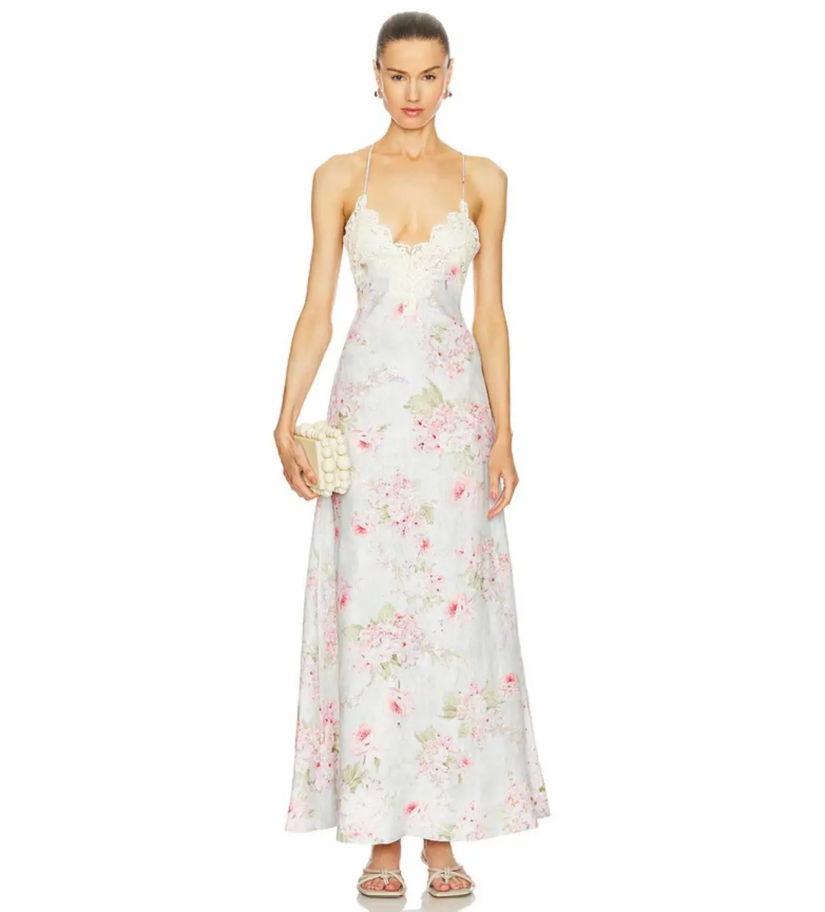 Zimmermann The Halliday A-line Midi Dress in Blue Watercolour Floral Size 1/Au 10  - Image 1