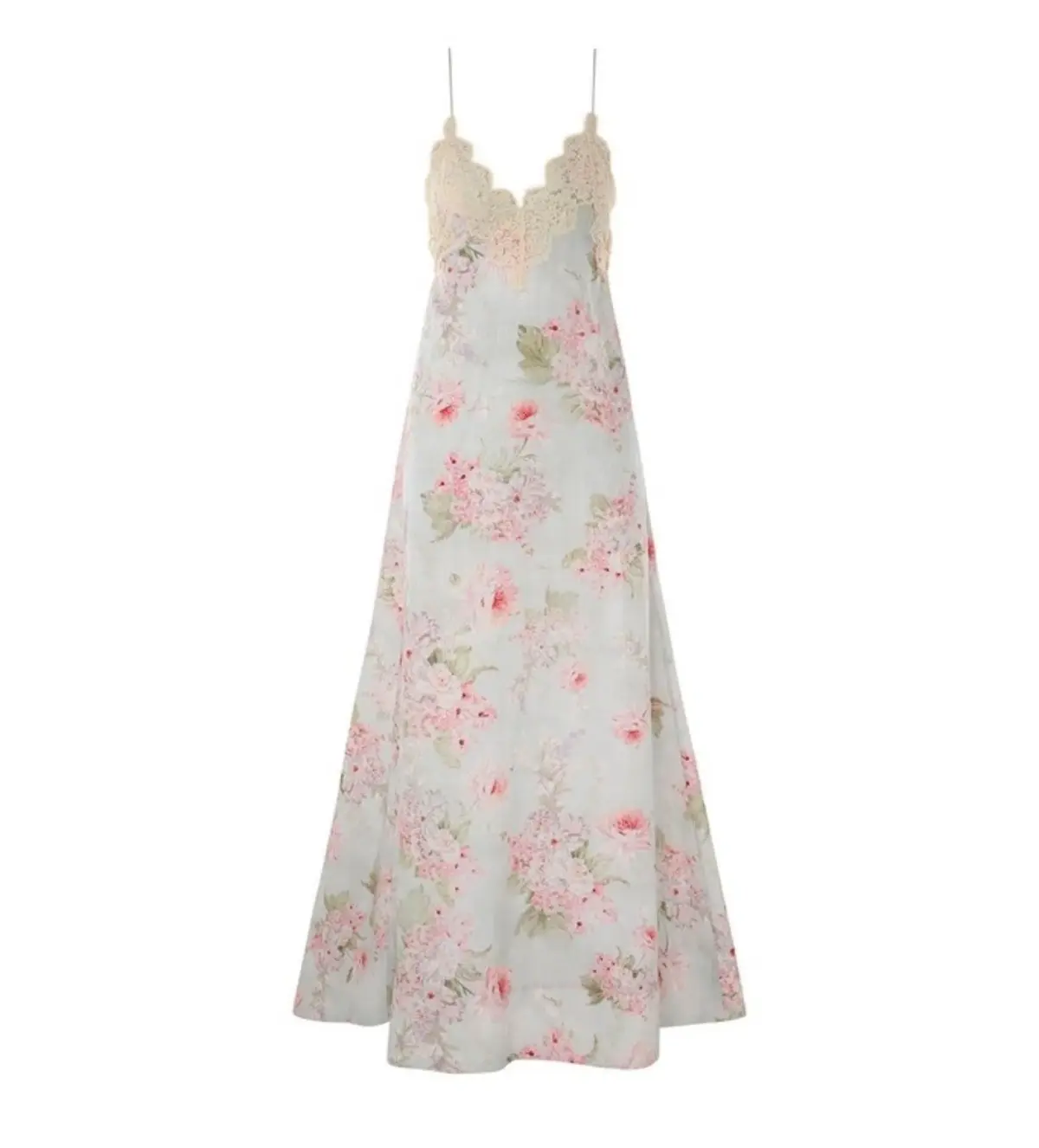 Zimmermann The Halliday A-line Midi Dress in Blue Watercolour Floral Size 1/Au 10  - Image 3