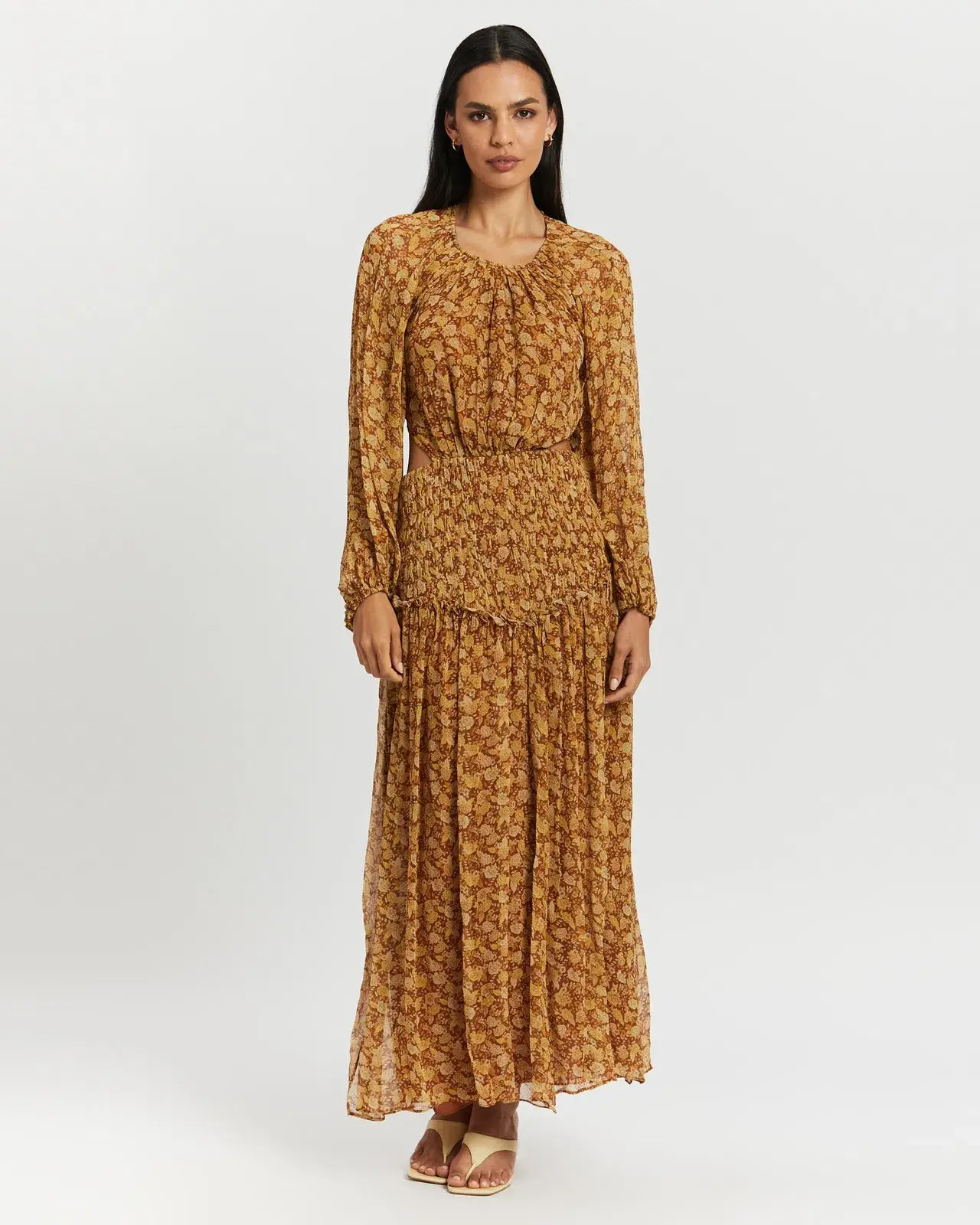 Shona Joy sunset Cut-Out Dress in Turmeric Size 8 - Image 1