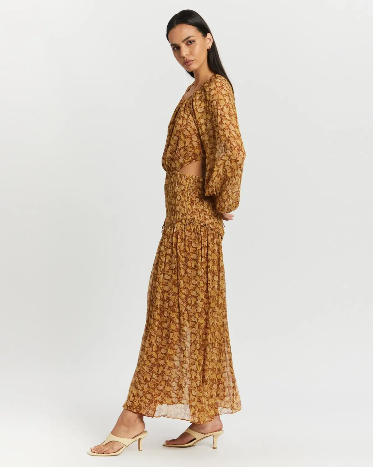 Shona Joy sunset Cut-Out Dress in Turmeric Size 8 - Image 3