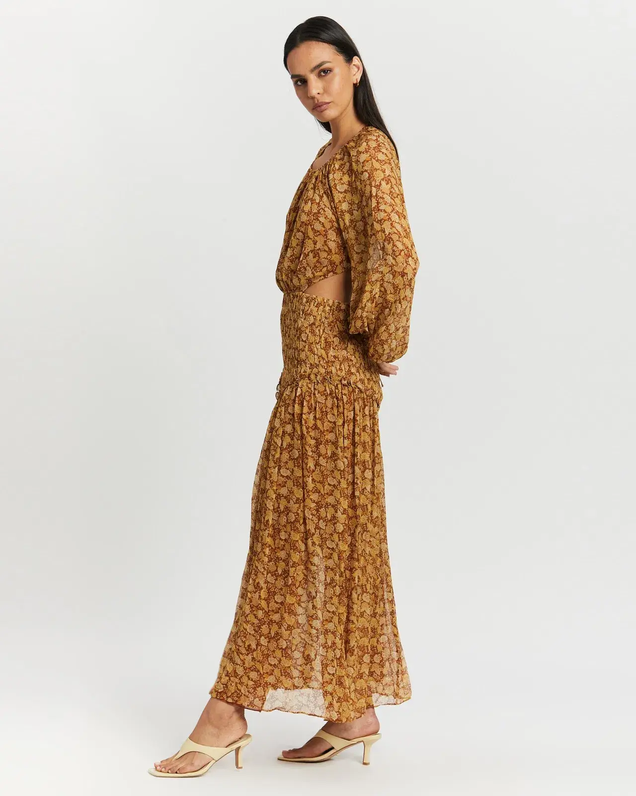 Shona Joy sunset Cut-Out Dress in Turmeric Size 8 - Image 3