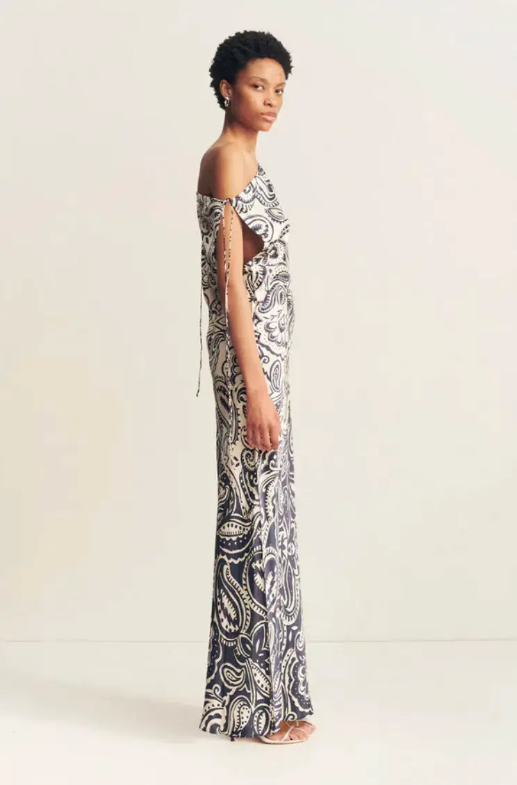 Shona Joy Anthea Silk Tie Maxi Dress Print Size 14 for rent on The Volte - main image
