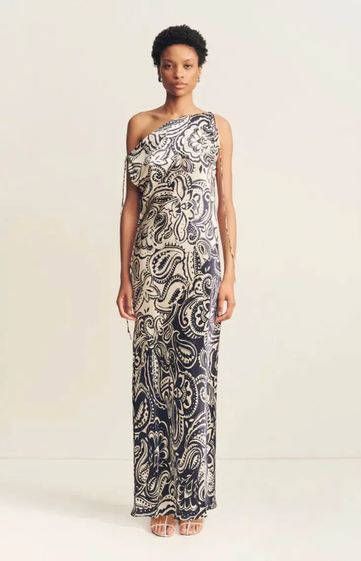 Shona Joy Anthea Silk Tie Maxi Dress Print Size 14 - Image 1