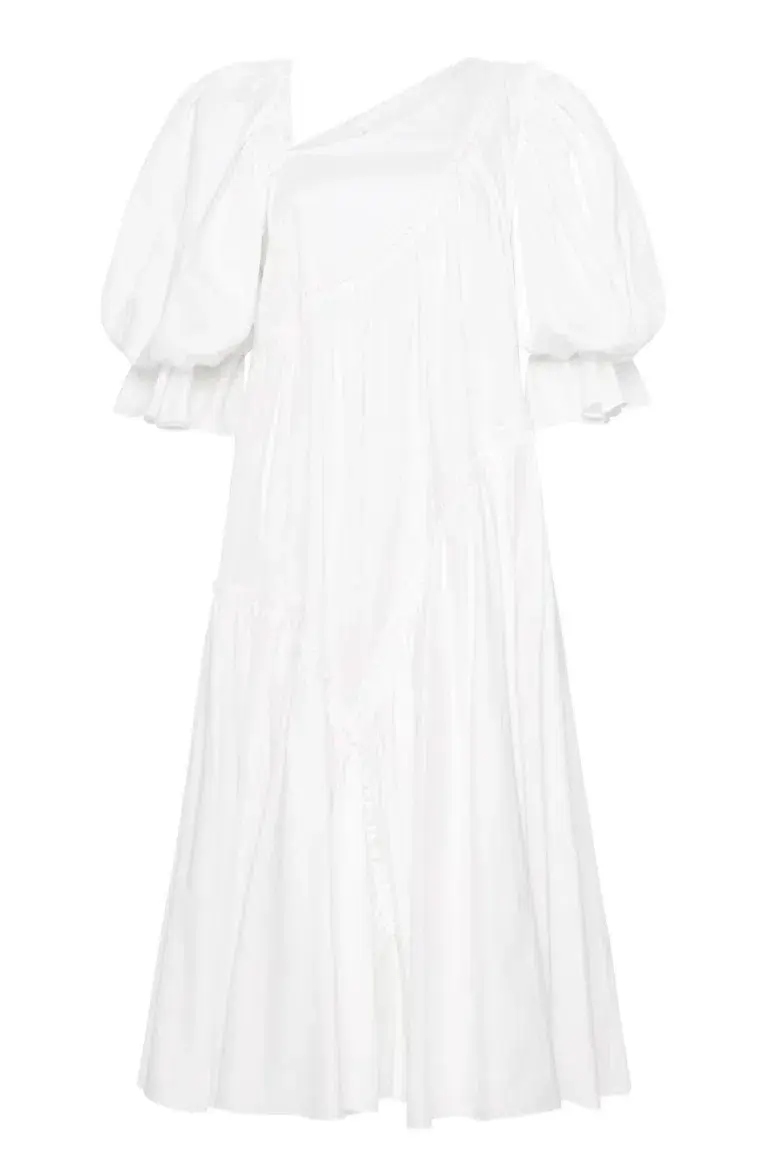 Aje Casabianca Braided Puff sleeve Midi Dress White Size 14  - Image 4