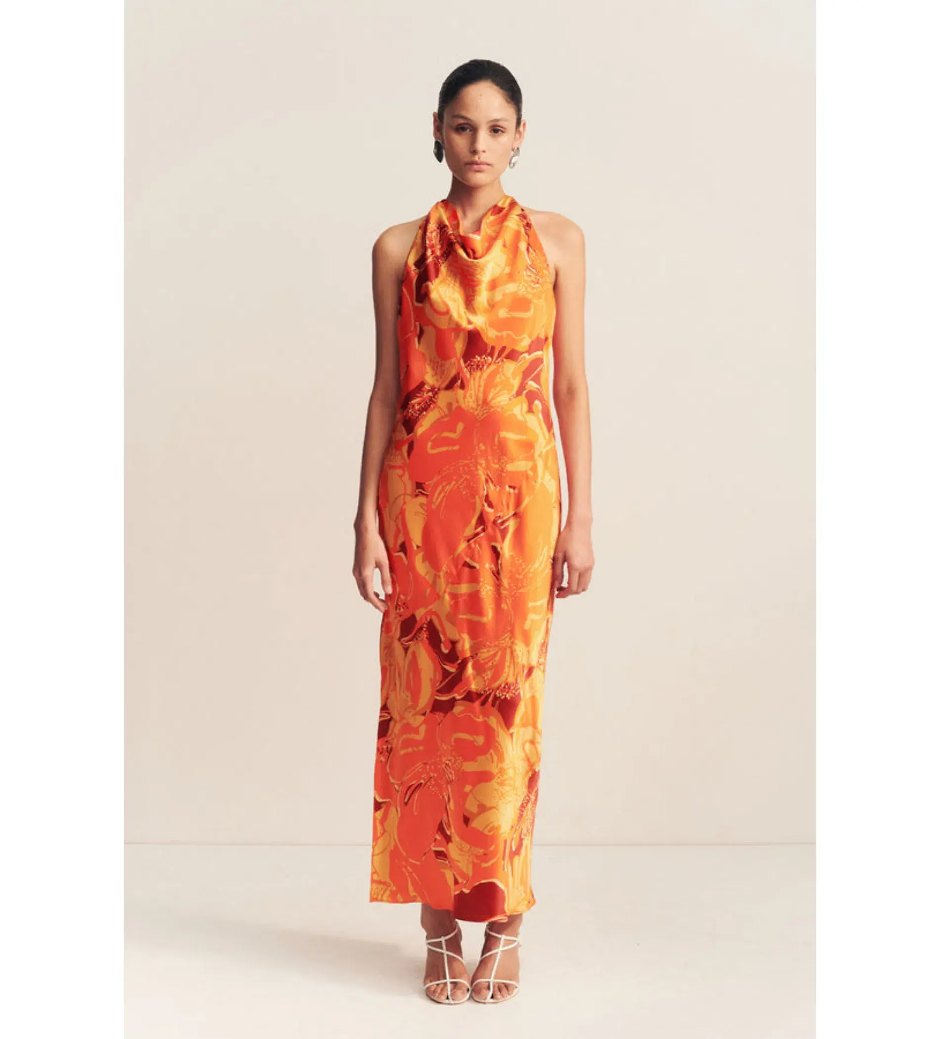 Shona Joy Chara Silk Tie Maxi Dress Chara Print Size 10 - Image 1