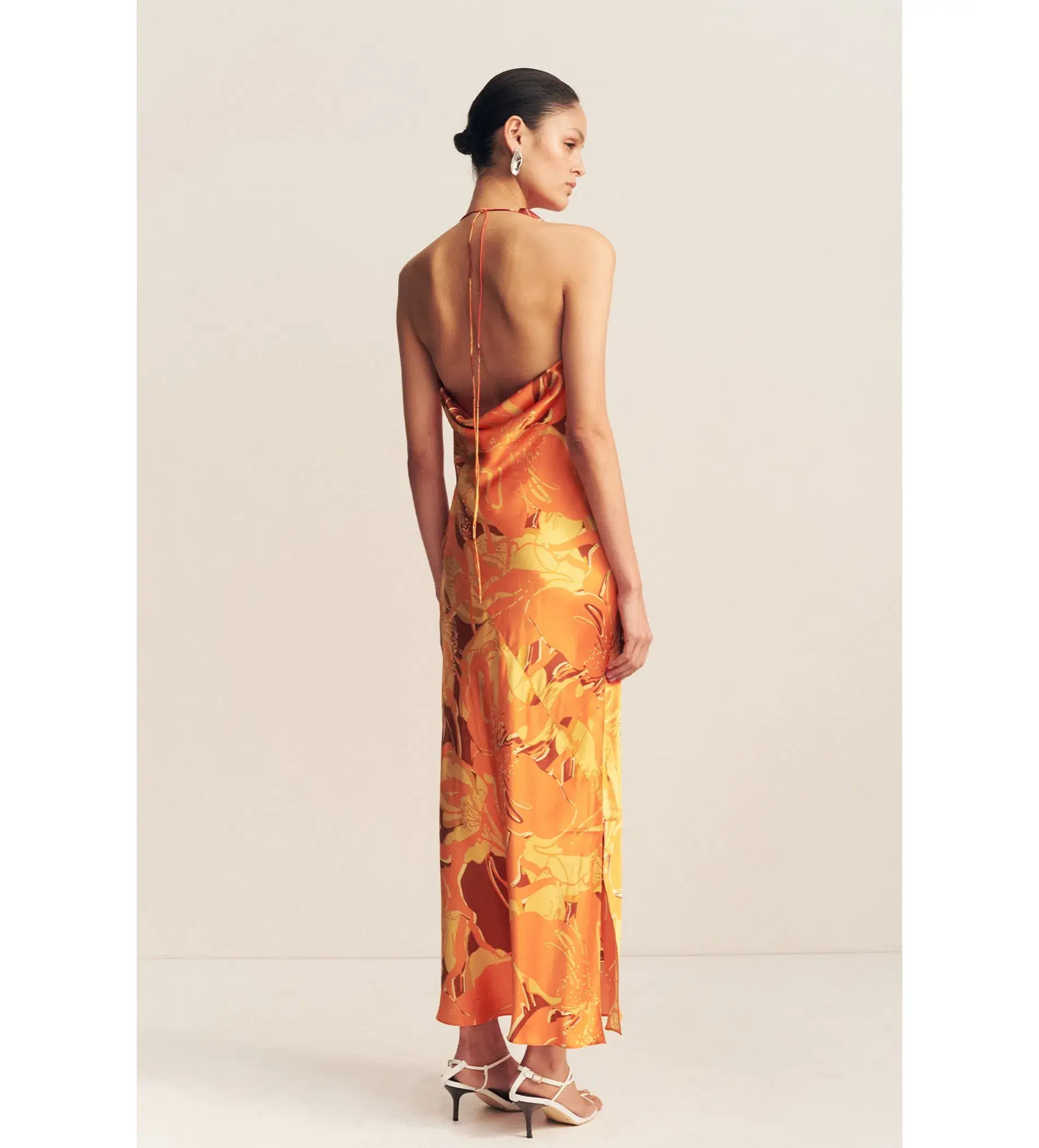 Shona Joy Chara Silk Tie Maxi Dress Chara Print Size 10 - Image 2