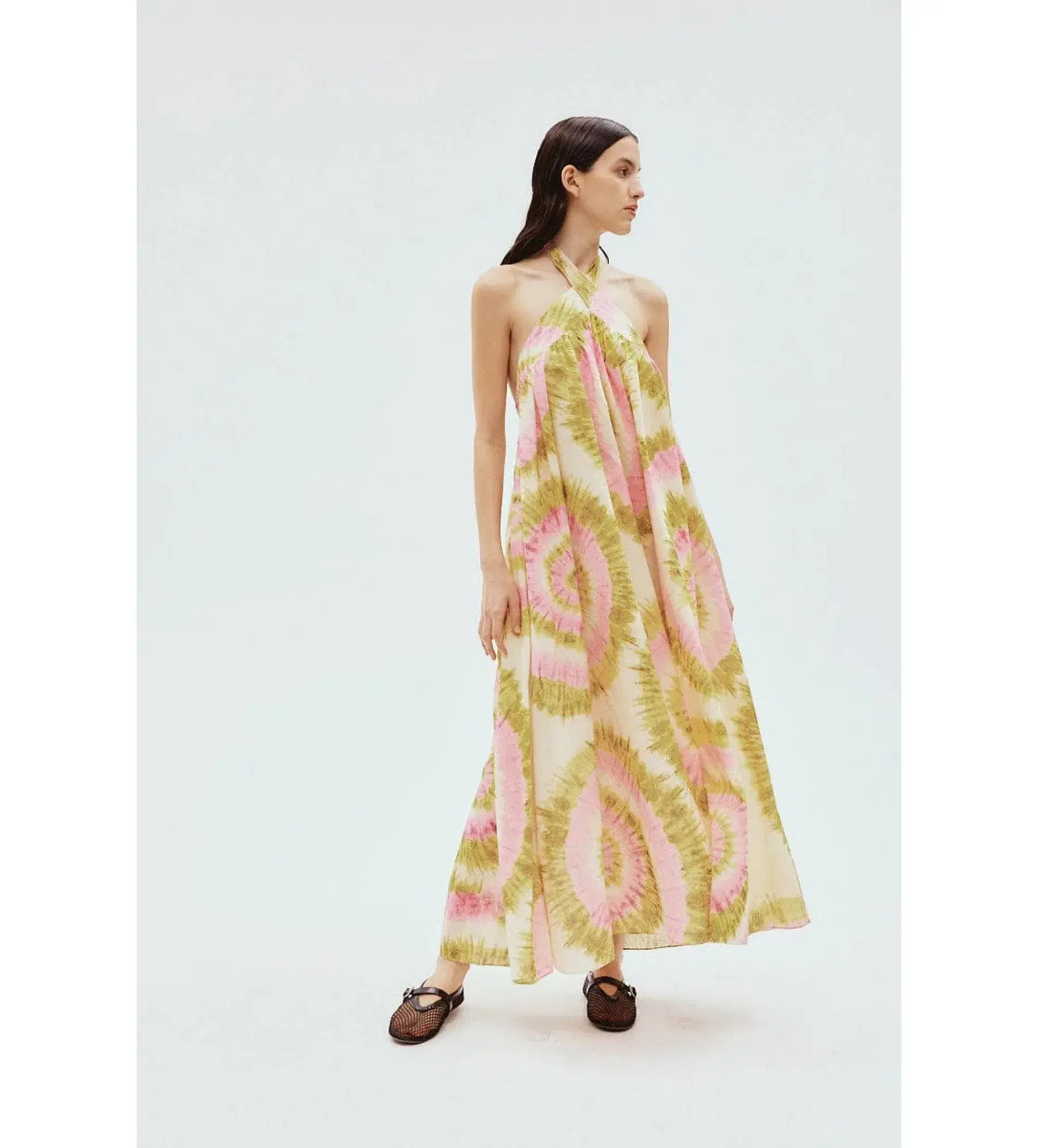 Alémais Flash Neck Tie Midi Dress Multi Size 12 - Image 1