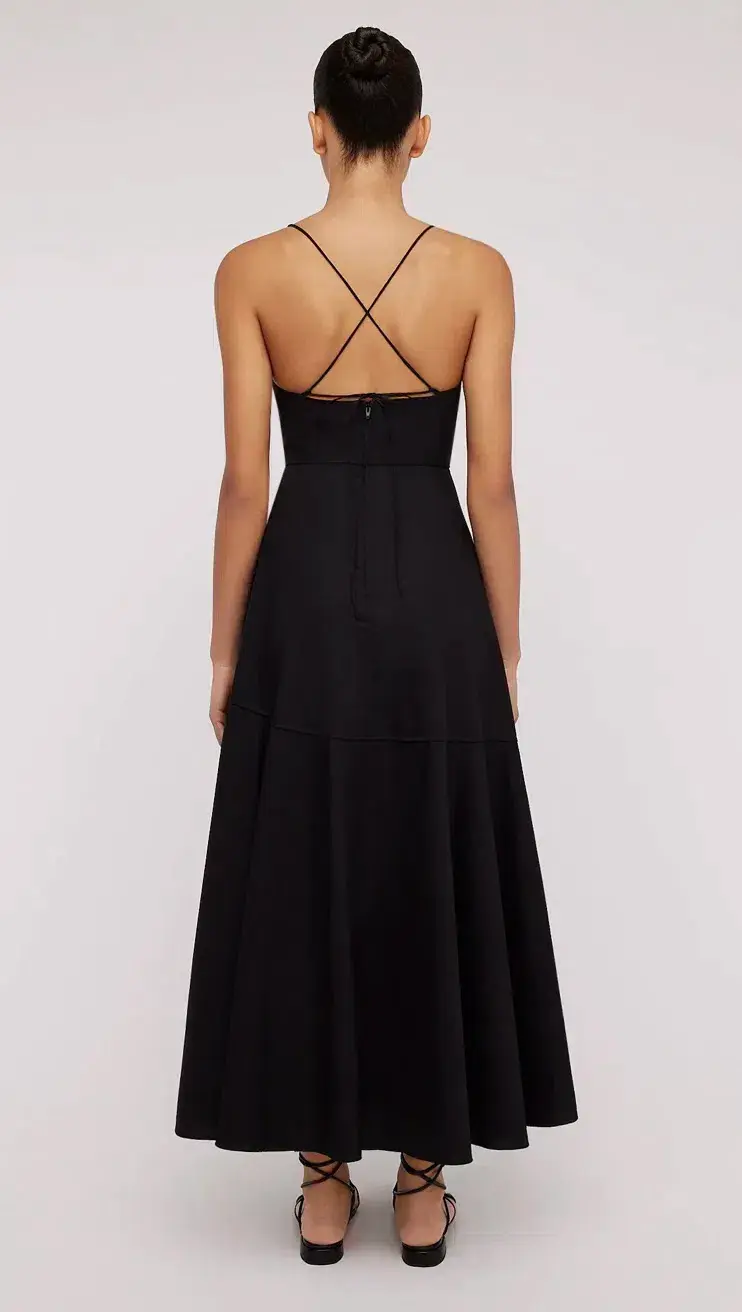 Scanlan Theodore Parachute Strappy Dress in Black Size 8 - Image 2