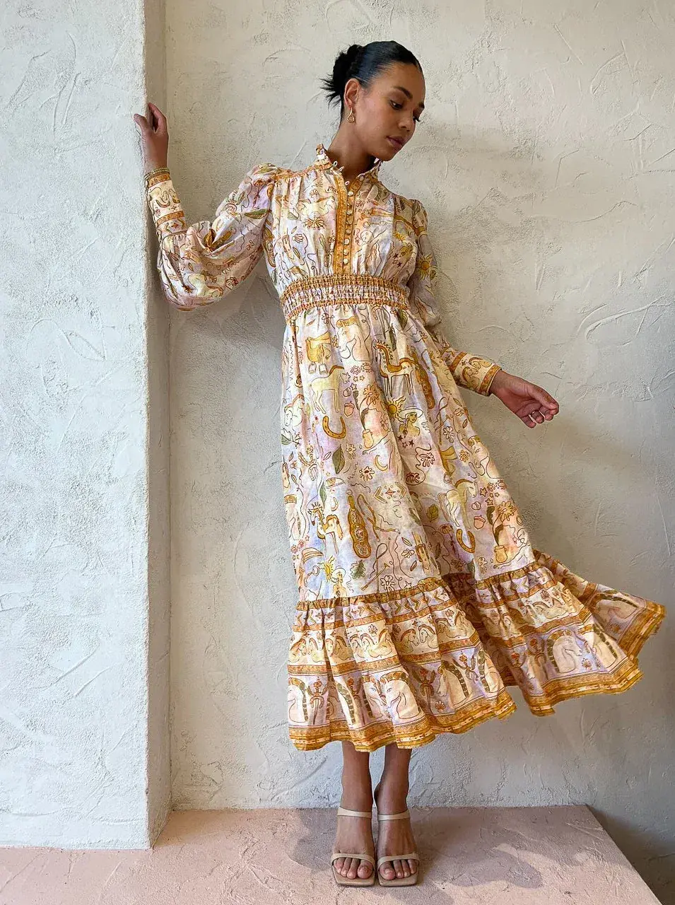 Alemais Solitaire Midi Dress Print Size 10 - Image 1
