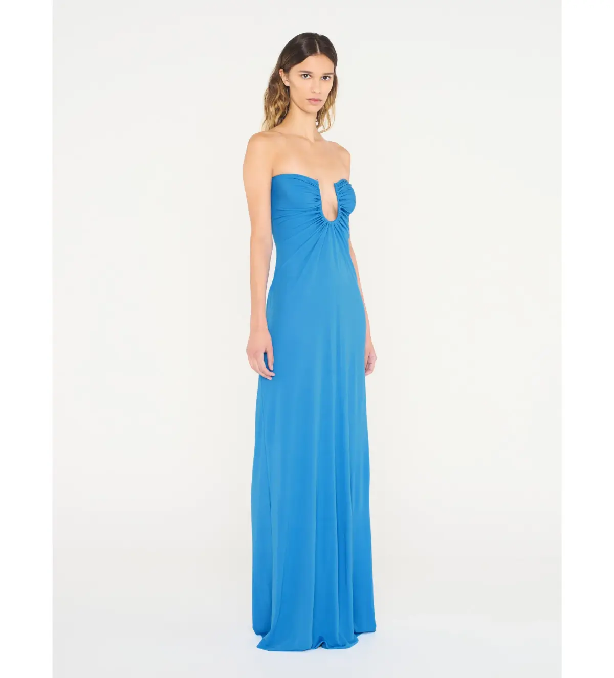 Christopher Esber Arced Palm Strapless Dress in Boston Blue Size 6 - Image 3