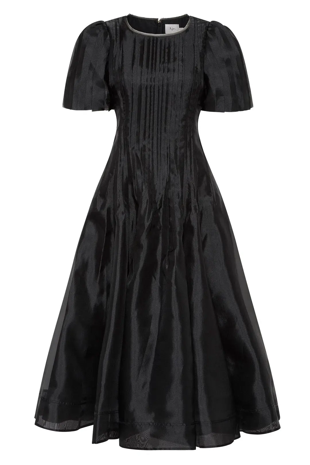 AJE Nova Pleated Midi Dress Black Size 10  for rent on The Volte - main image