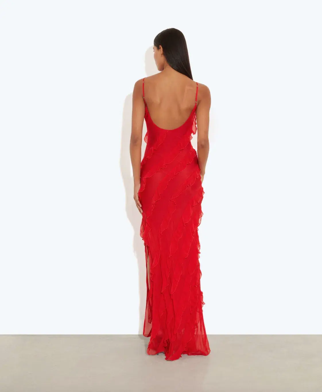 Rat & Boa Cecelia Ruffle Maxi Dress Red  Size XS/Au 6  - Image 2