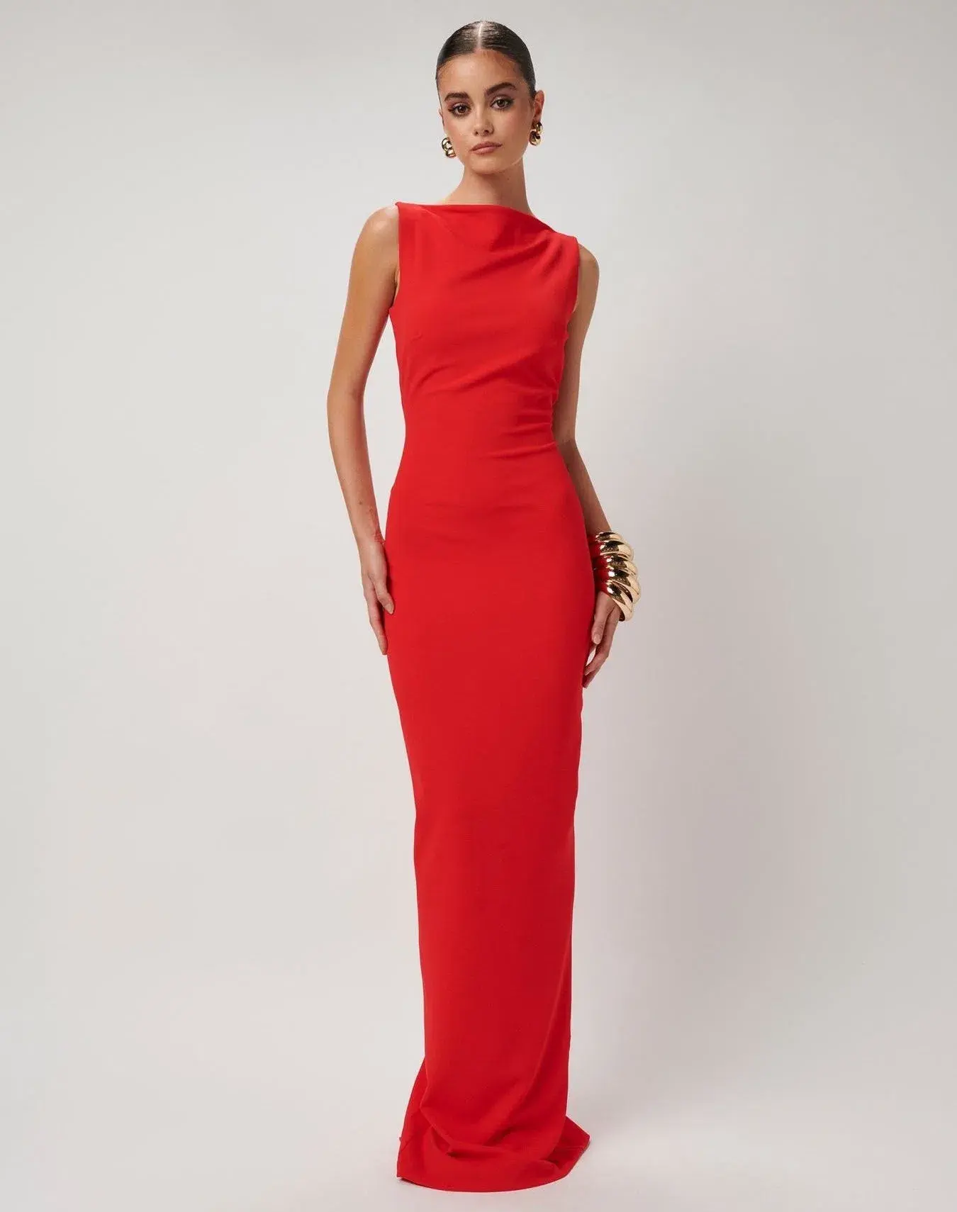 Effie Kats Verona Gown in Cherry Red Size 8 - Image 1