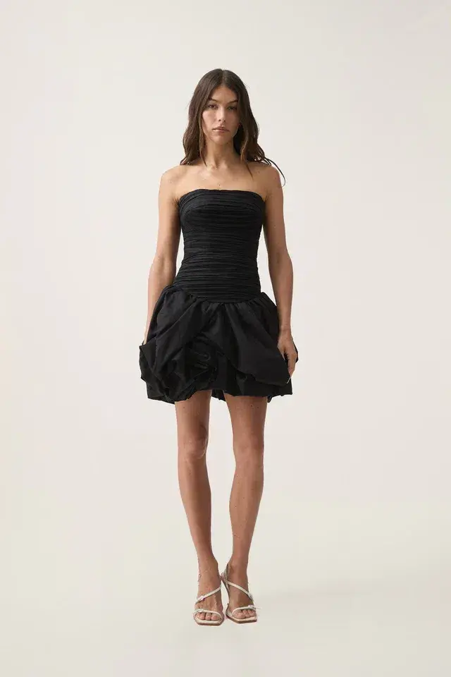 Aje Violette Bubble Hem Mini Dress Black Size 8 - Image 2
