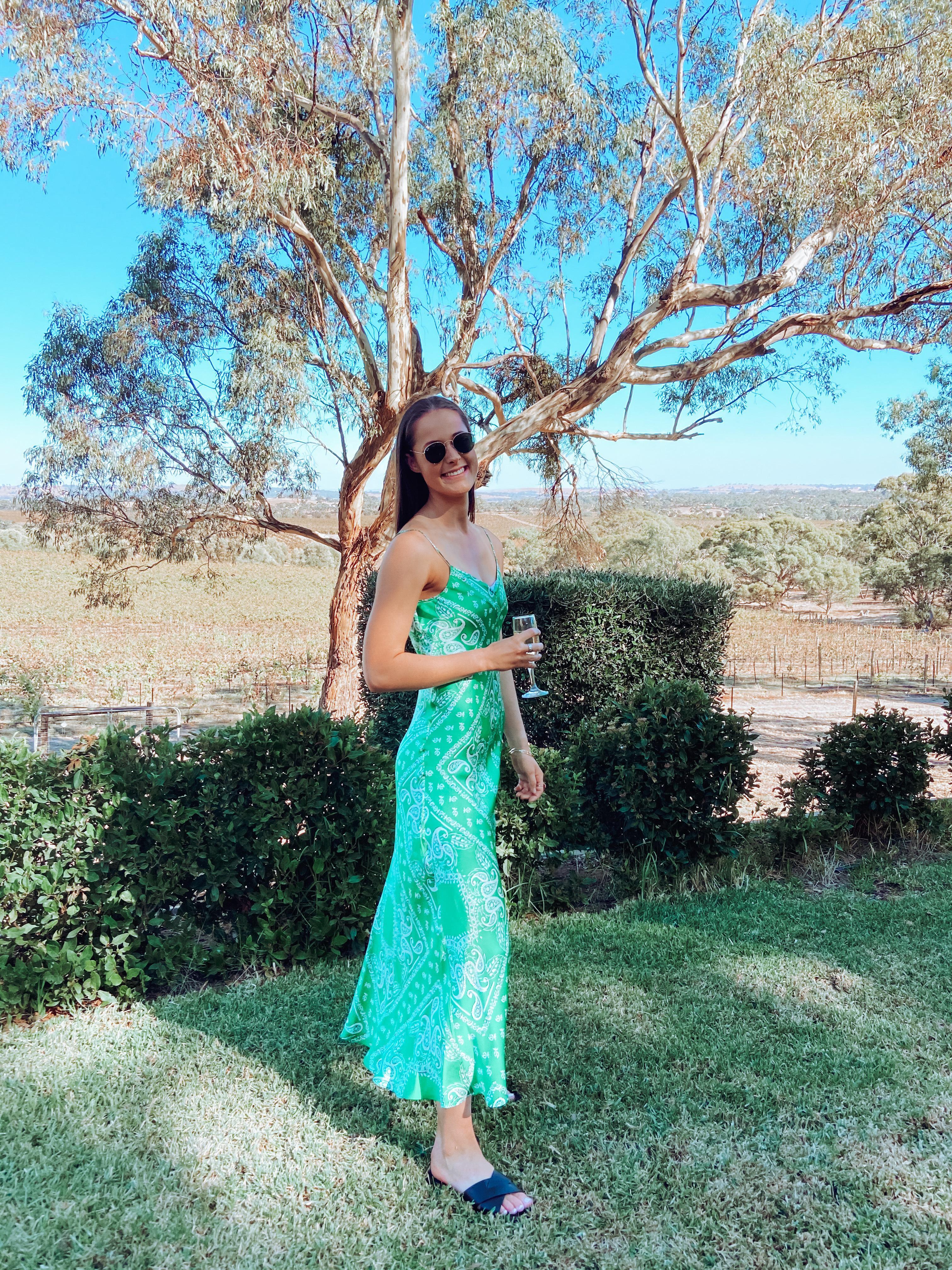 Scanlan Theodore Silk Paisley Long Slip Dress Green Size 8 - Image 2