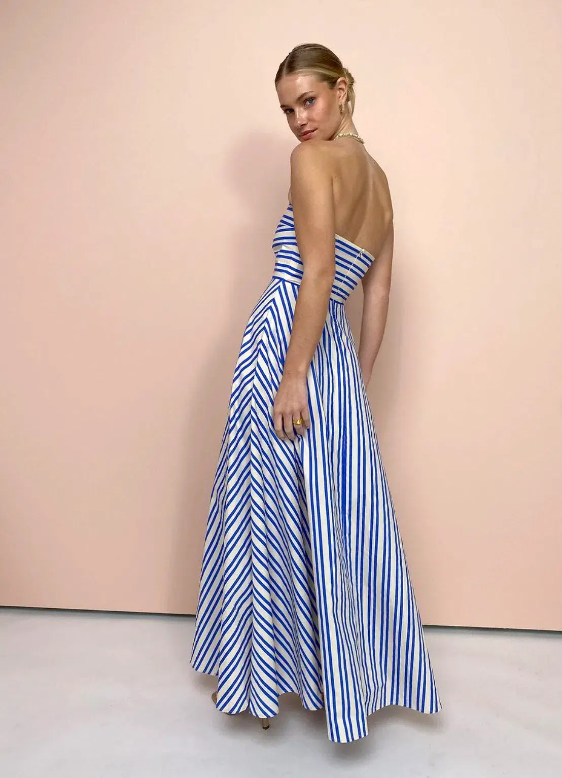 Aston Studio Hazel Maxi Dress Sapphire/Antique Stripe Size 14 - Image 2