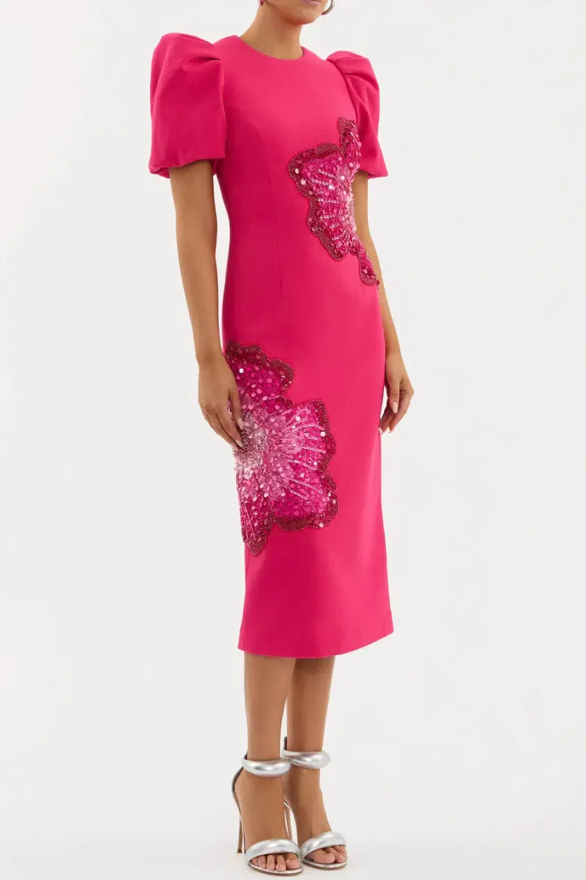Rebecca Vallance The Layana Midi Dress Raspberry Size 12 - Image 4