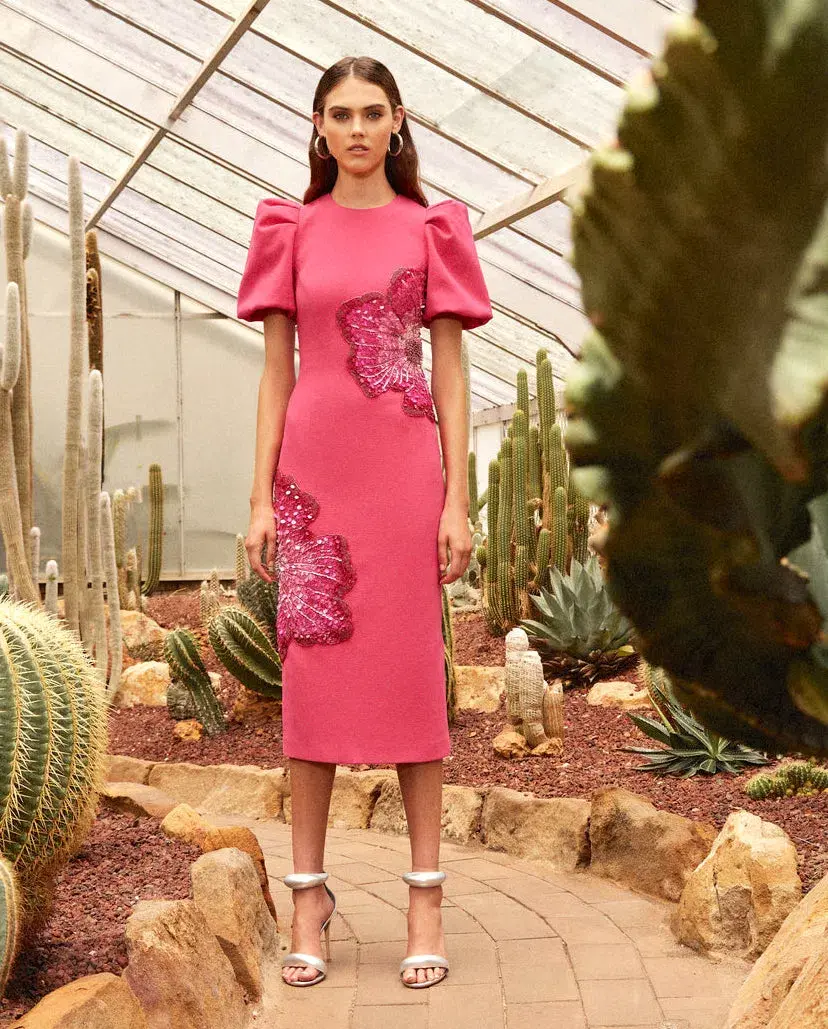 Rebecca Vallance The Layana Midi Dress Raspberry Size 12 - Image 2