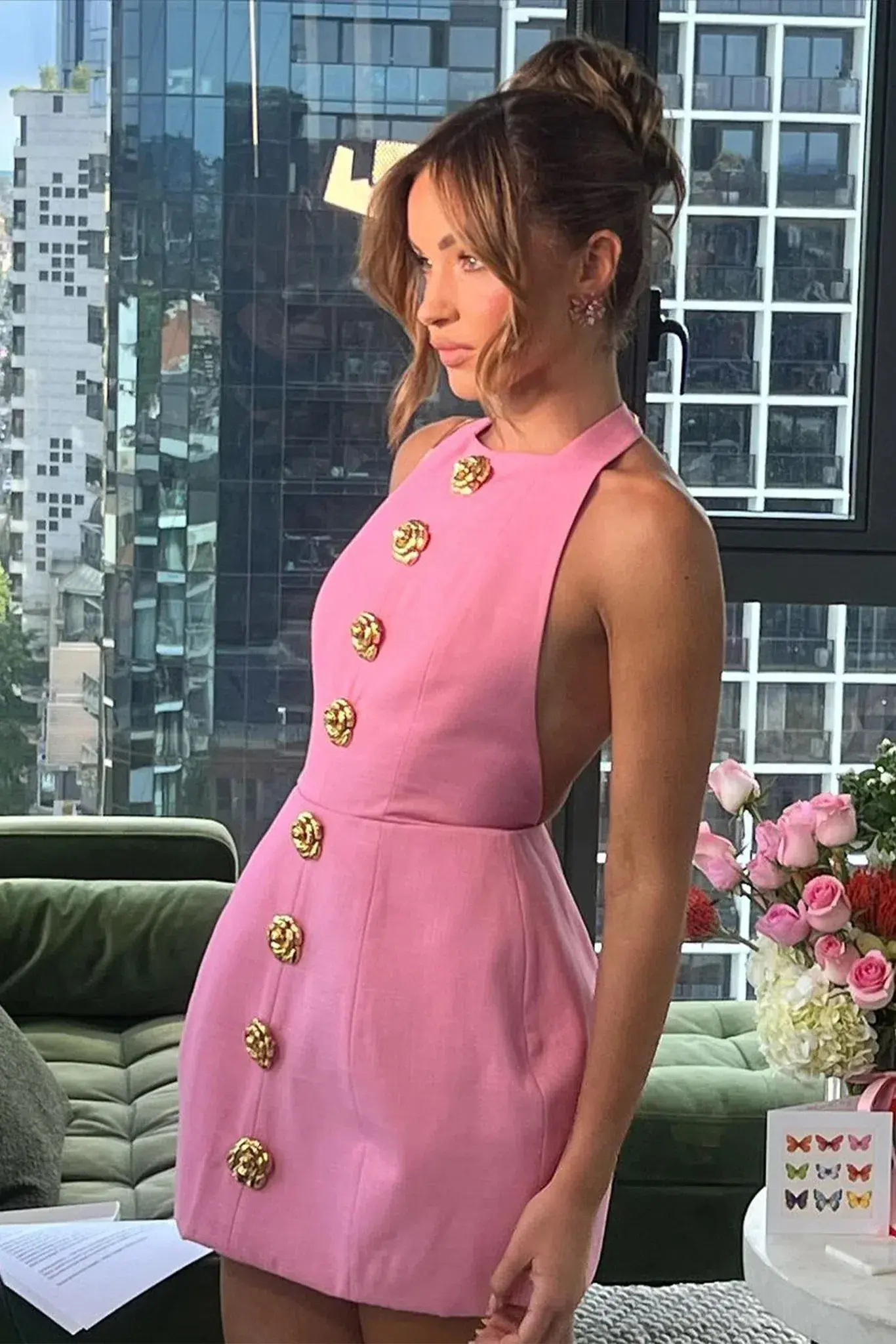 Atoir Tiffany Mini Dress Pink Size 12/ L - Image 3